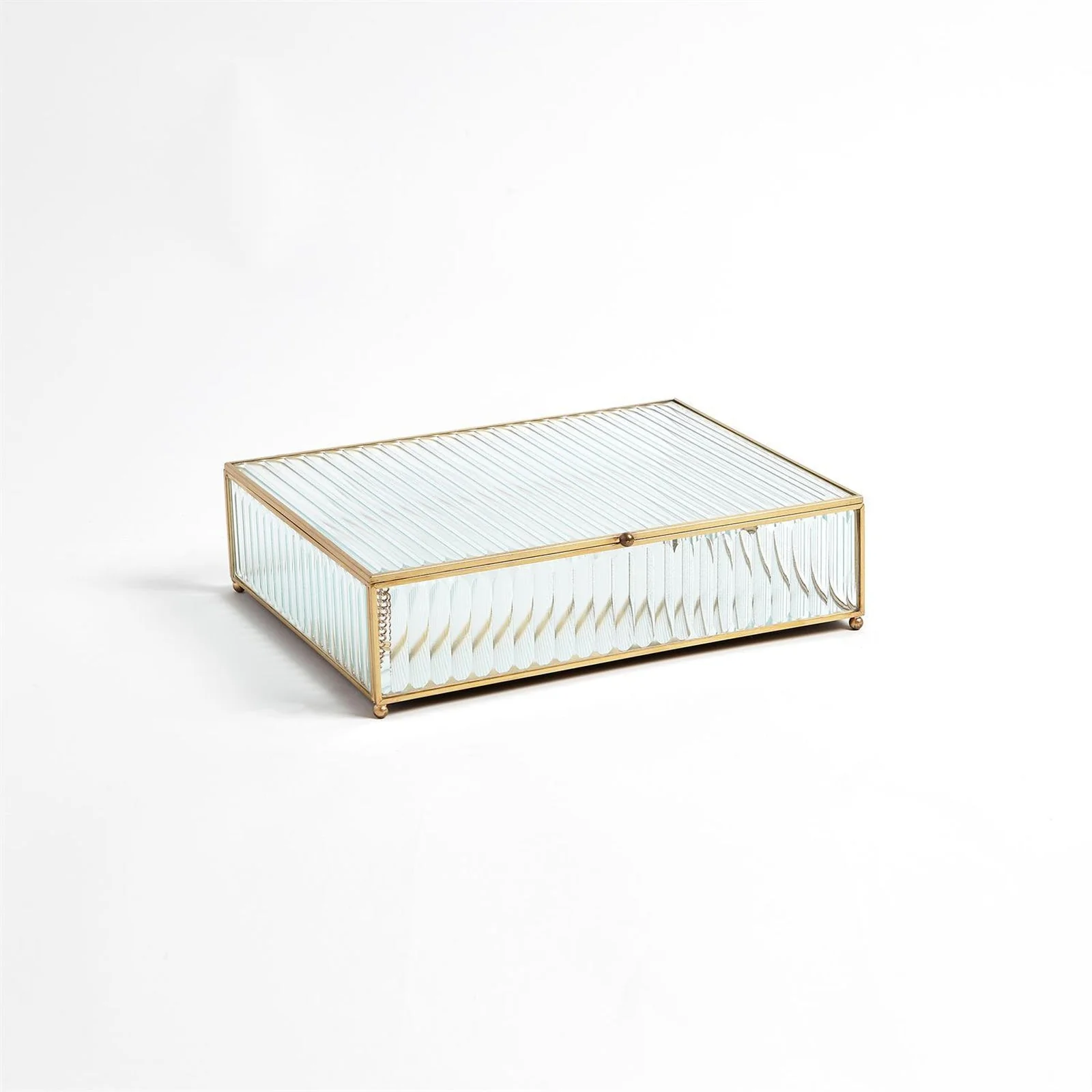 Global Views Reeded Glass Box Clear - Image 3