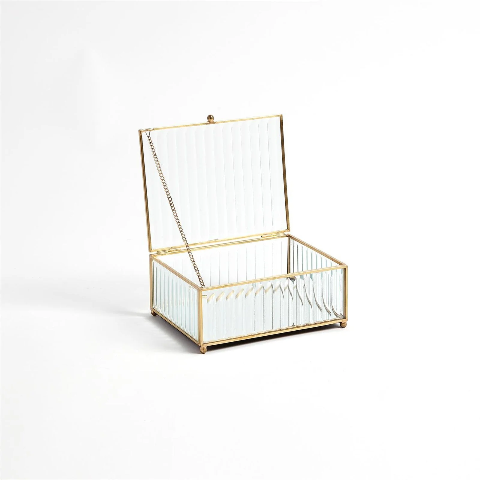 Global Views Reeded Glass Box Clear - Image 4