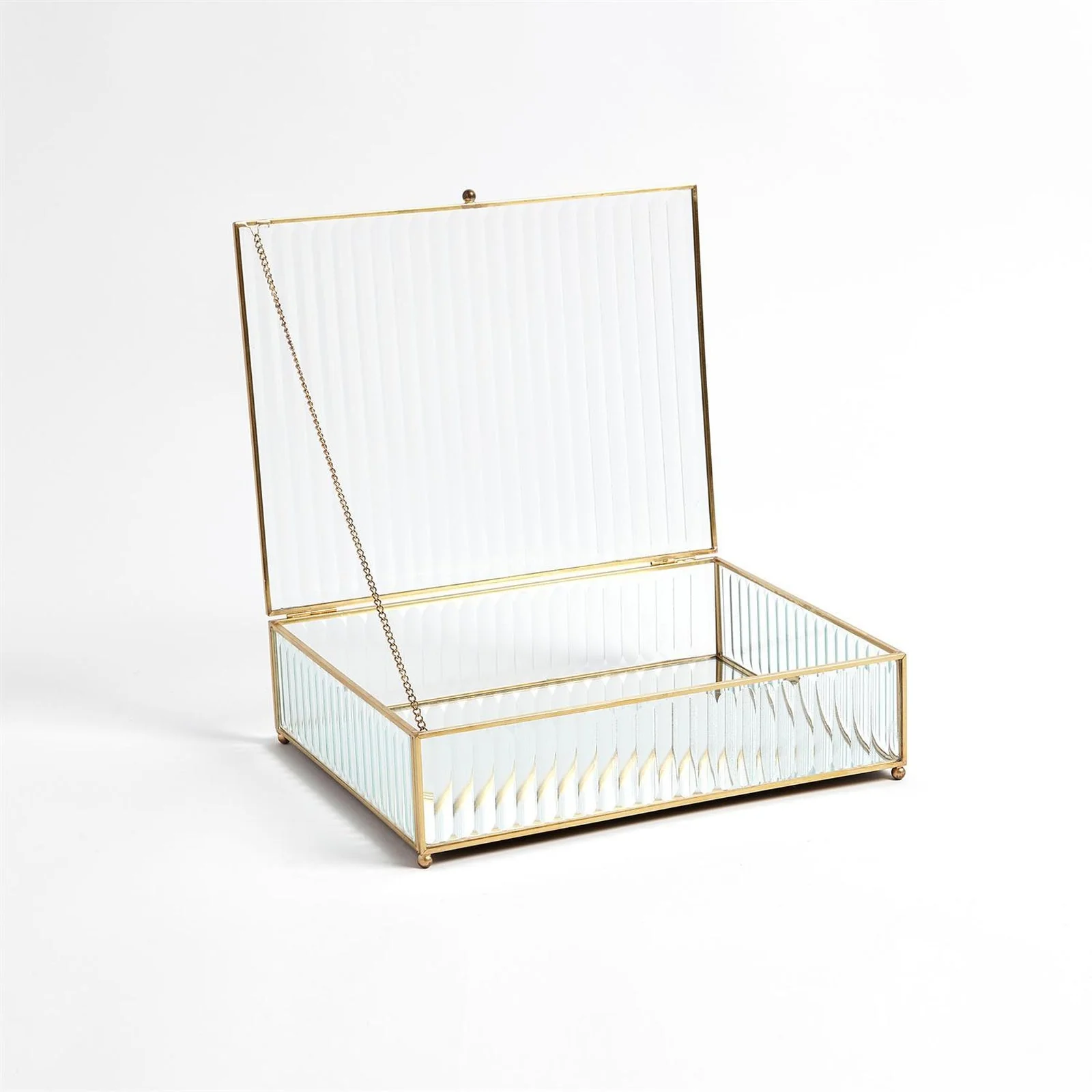 Global Views Reeded Glass Box Clear - Image 5