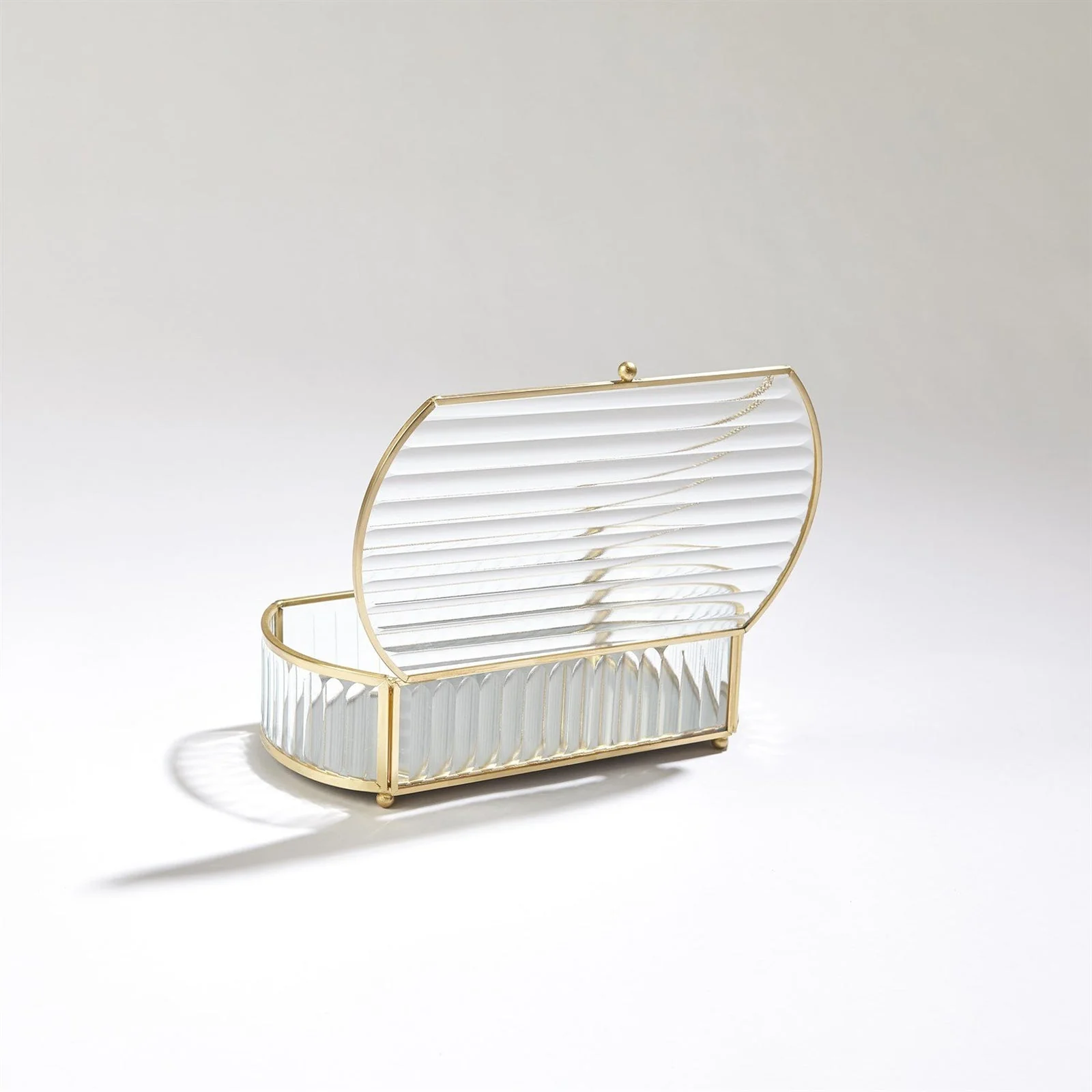 Global Views Reeded Glass Oval Box - Image 4