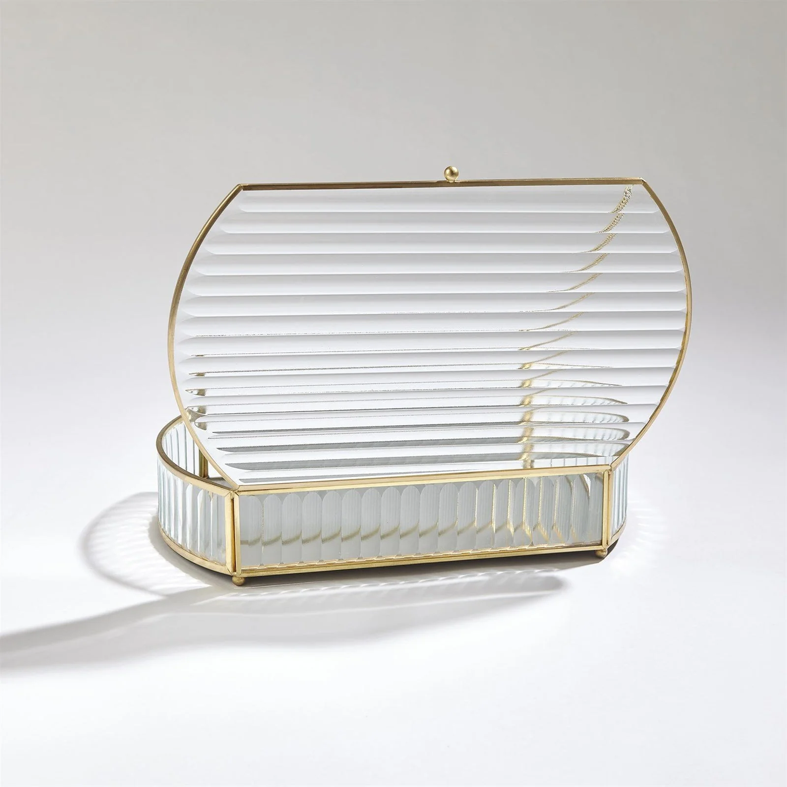 Global Views Reeded Glass Oval Box - Image 5