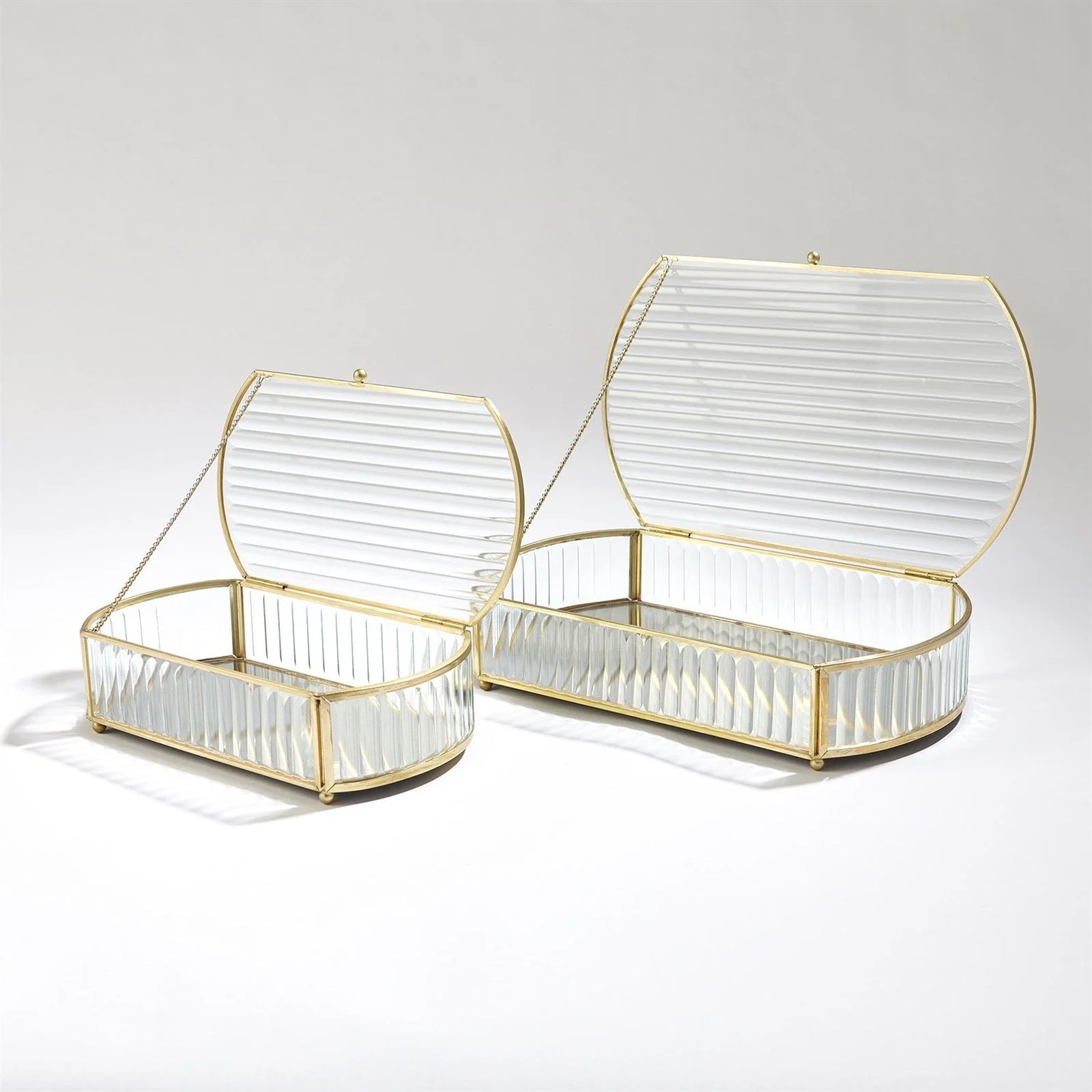 Global Views Reeded Glass Oval Box - Image 6