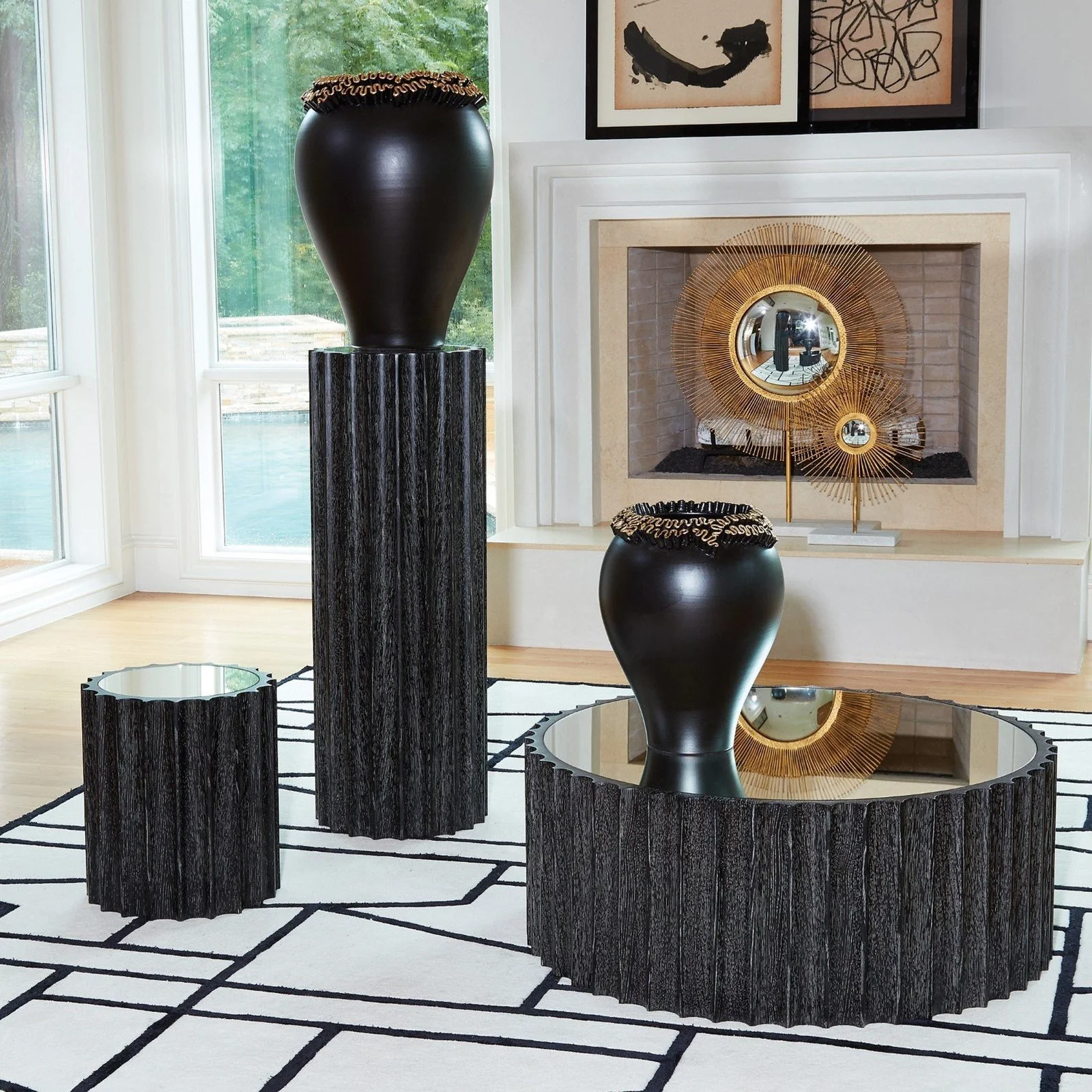 Global Views Reflective Column Pedestal - Image 2