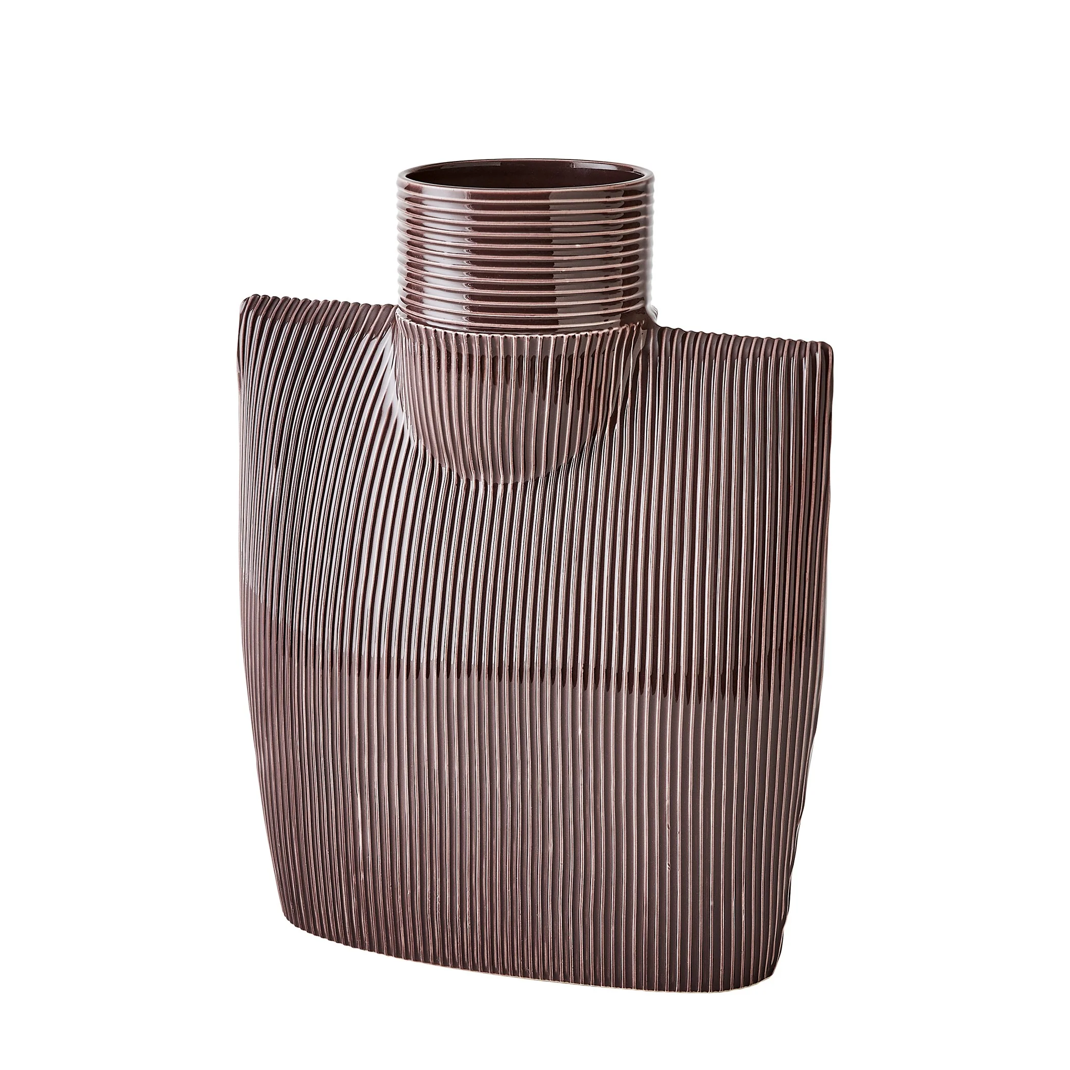 Global Views Ribbed Collar Vase Plum - Image 12
