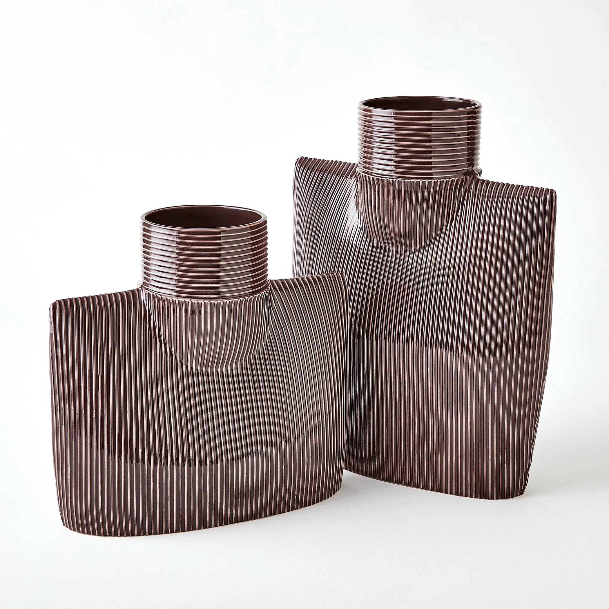 Global Views Ribbed Collar Vase Plum - Image 2
