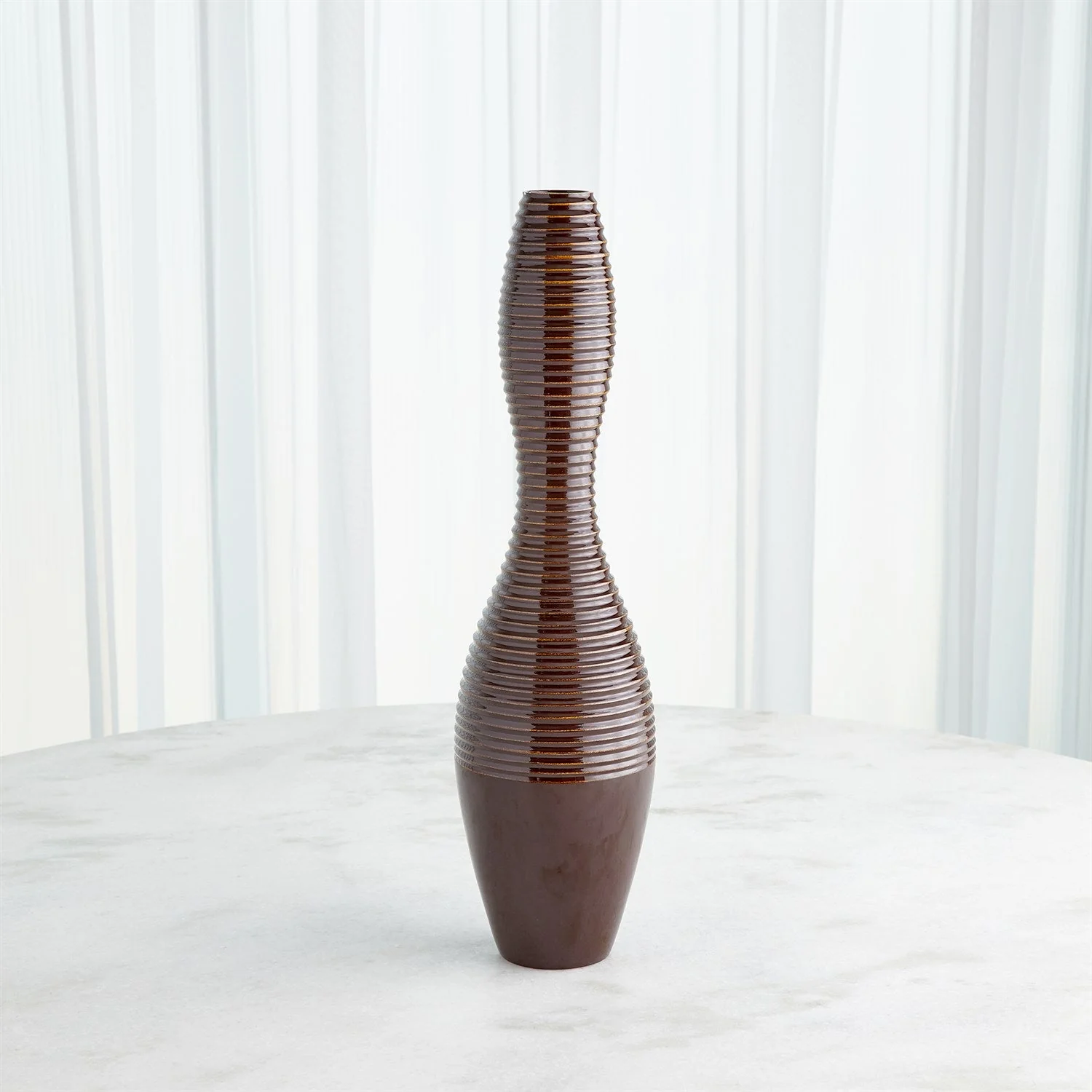 Global Views Ribbed Vases & Bottle - Garnet - Image 10