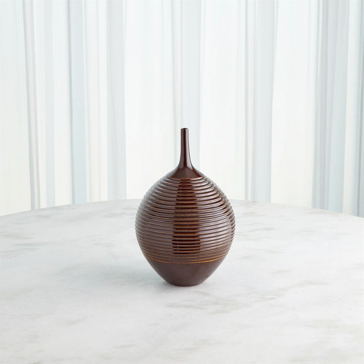 Global Views Ribbed Vases & Bottle - Garnet - Image 4