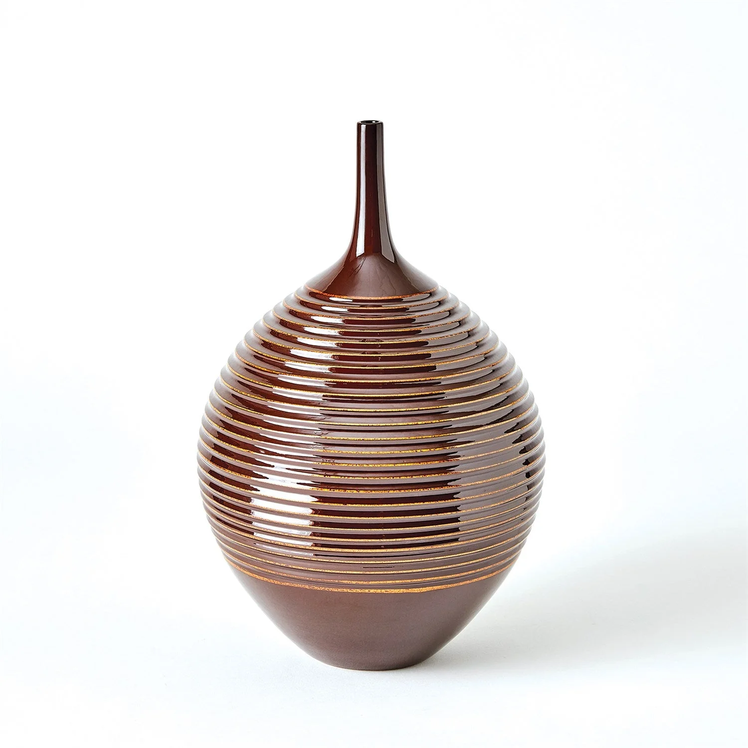 Global Views Ribbed Vases & Bottle - Garnet - Image 5