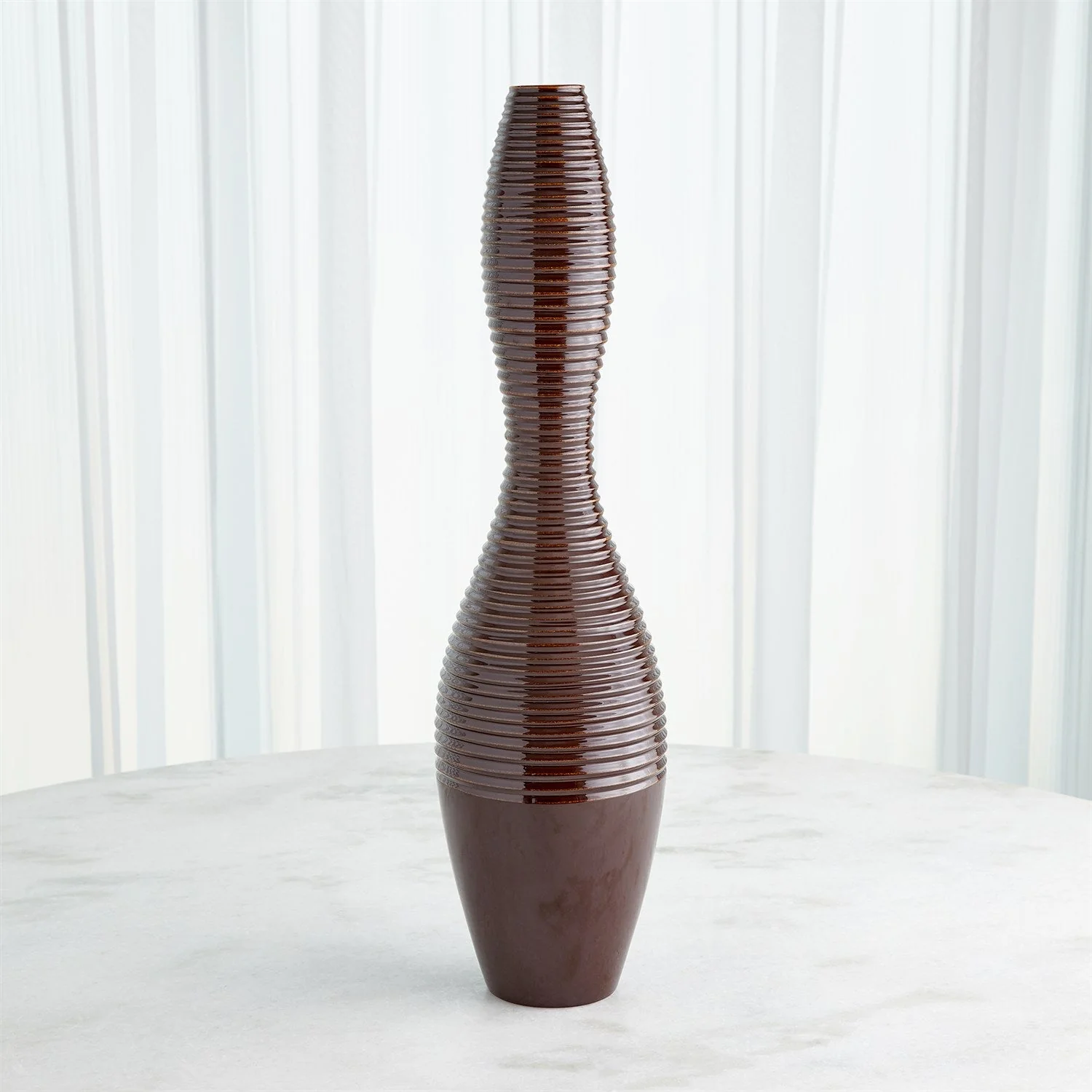 Global Views Ribbed Vases & Bottle - Garnet - Image 8