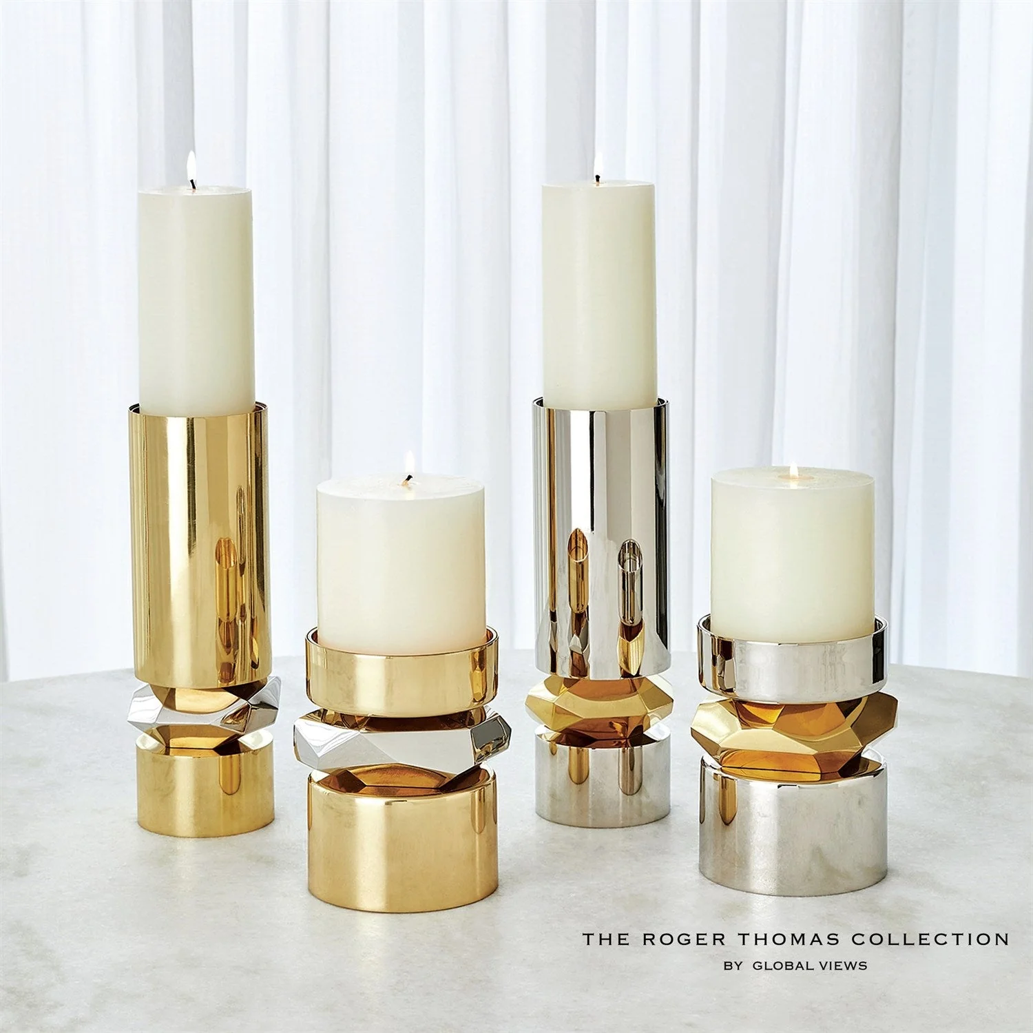 Global Views Romano Brass Candle Holder - Image 3