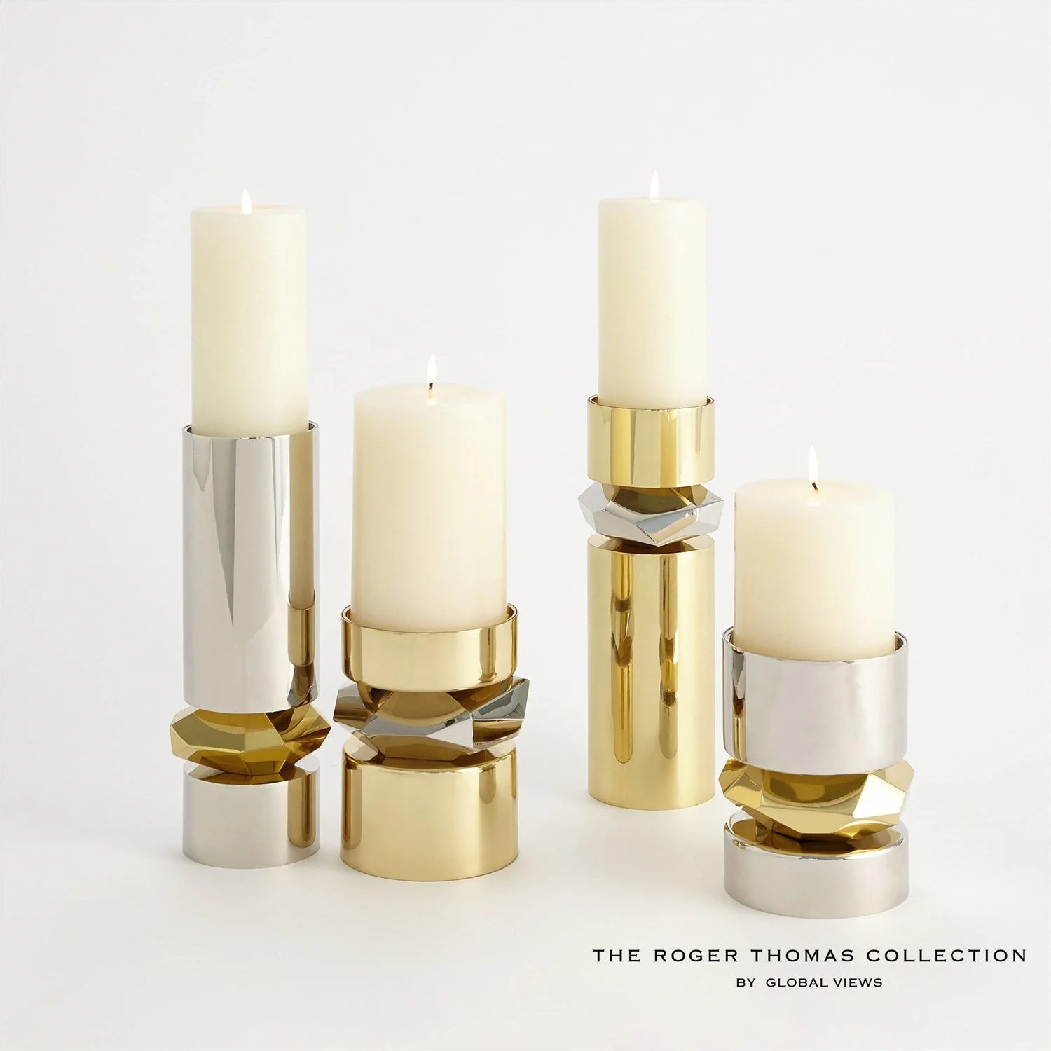 Global Views Romano Brass Candle Holder - Image 4