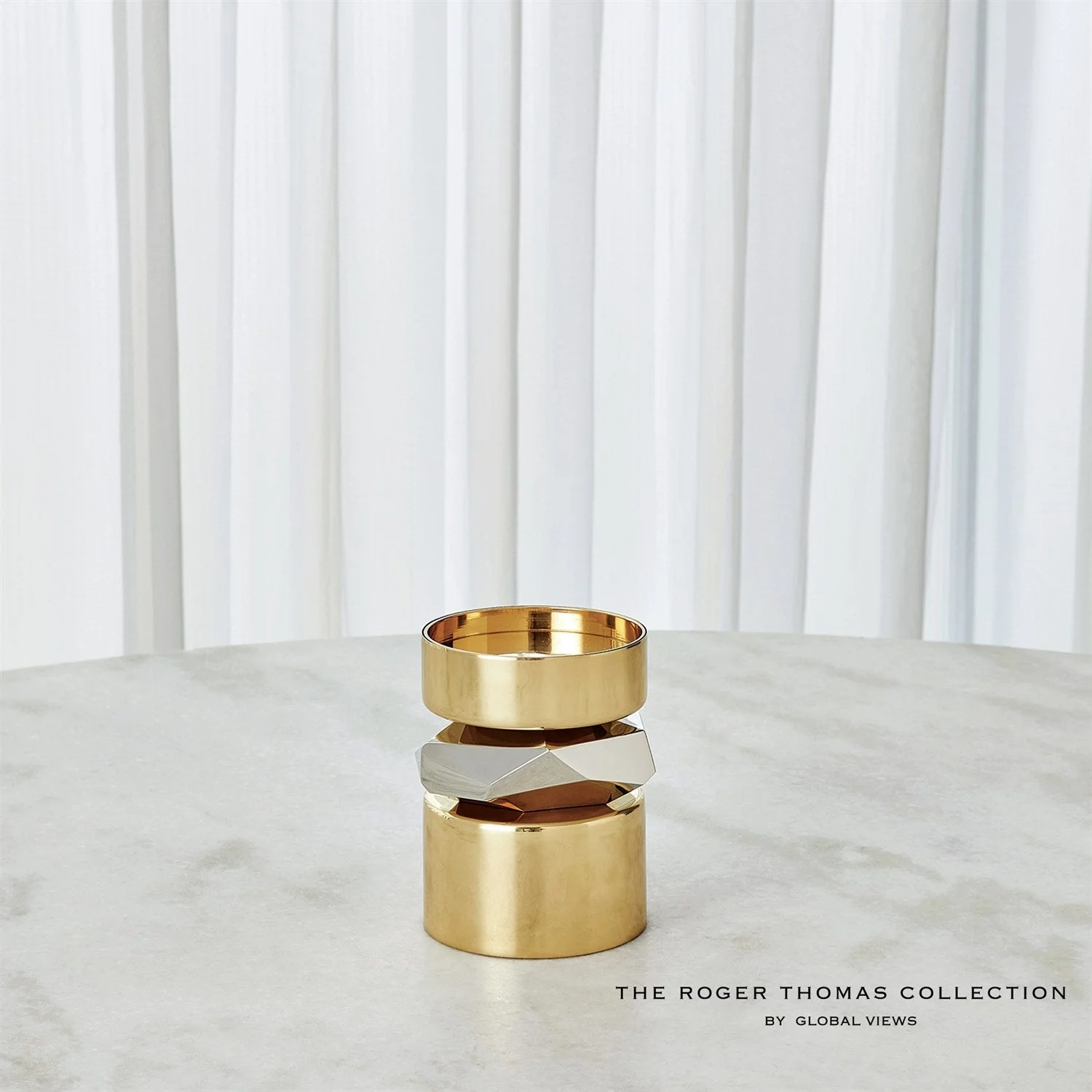 Global Views Romano Brass Candle Holder - Image 5