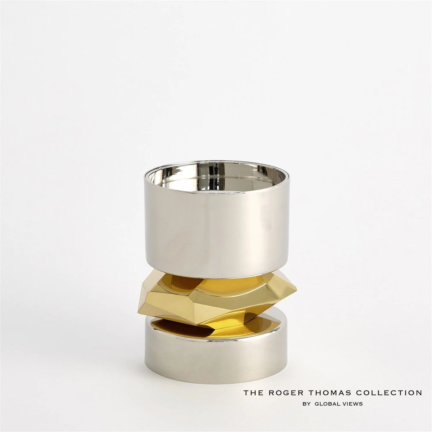 Global Views Romano Nickel Candle Holder - Image 3
