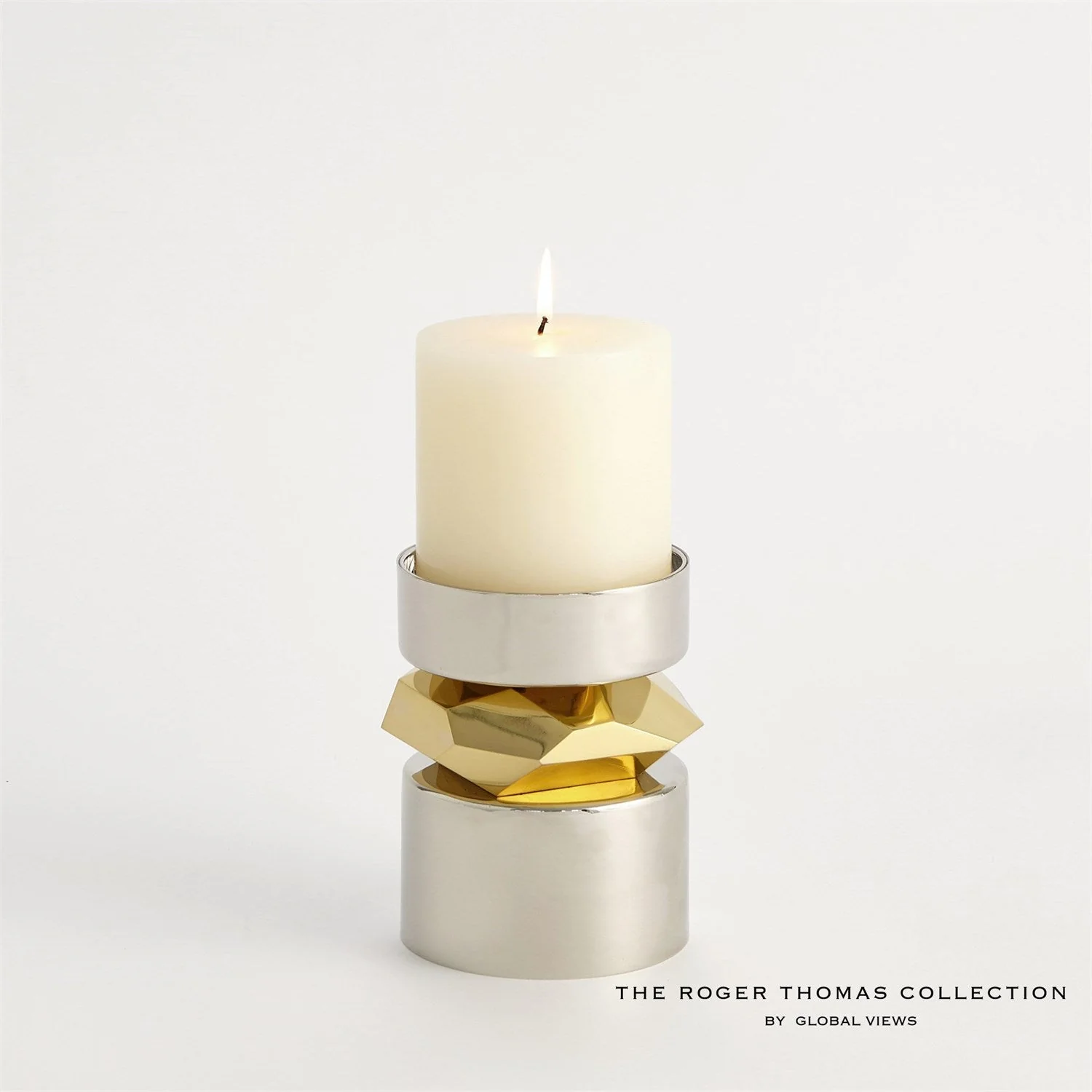 Global Views Romano Nickel Candle Holder - Image 4