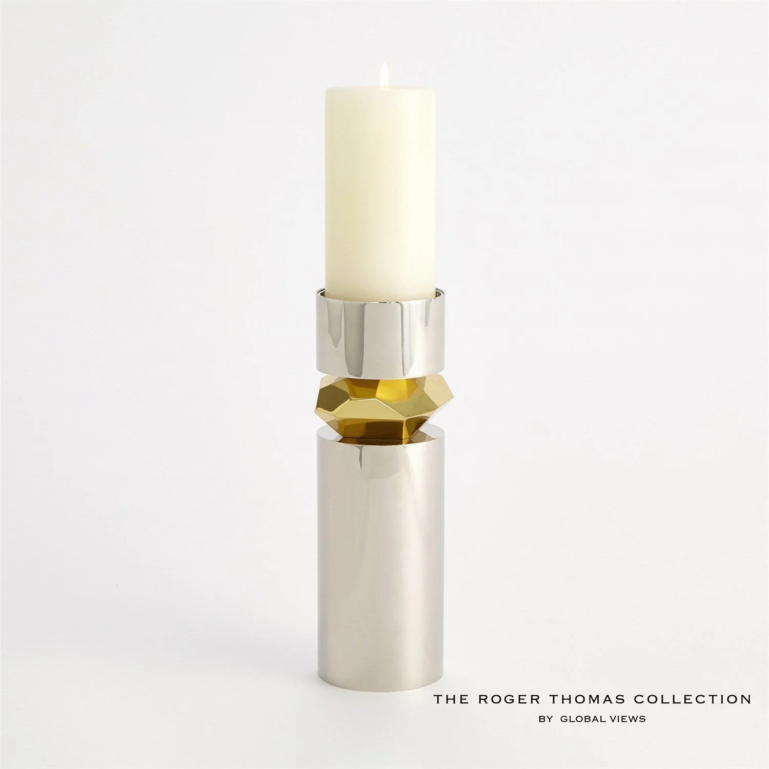 Global Views Romano Nickel Candle Holder - Image 7