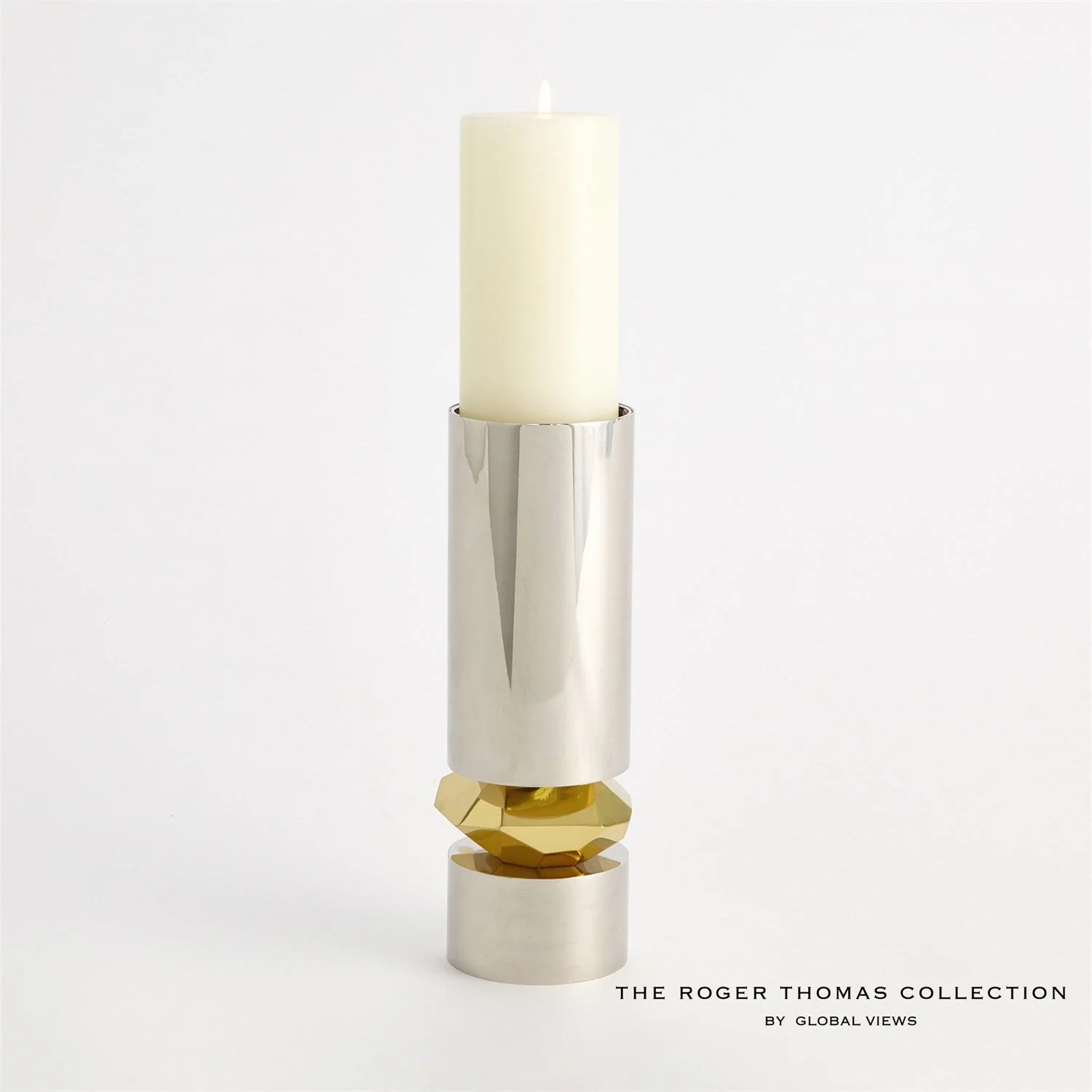Global Views Romano Nickel Candle Holder - Image 8