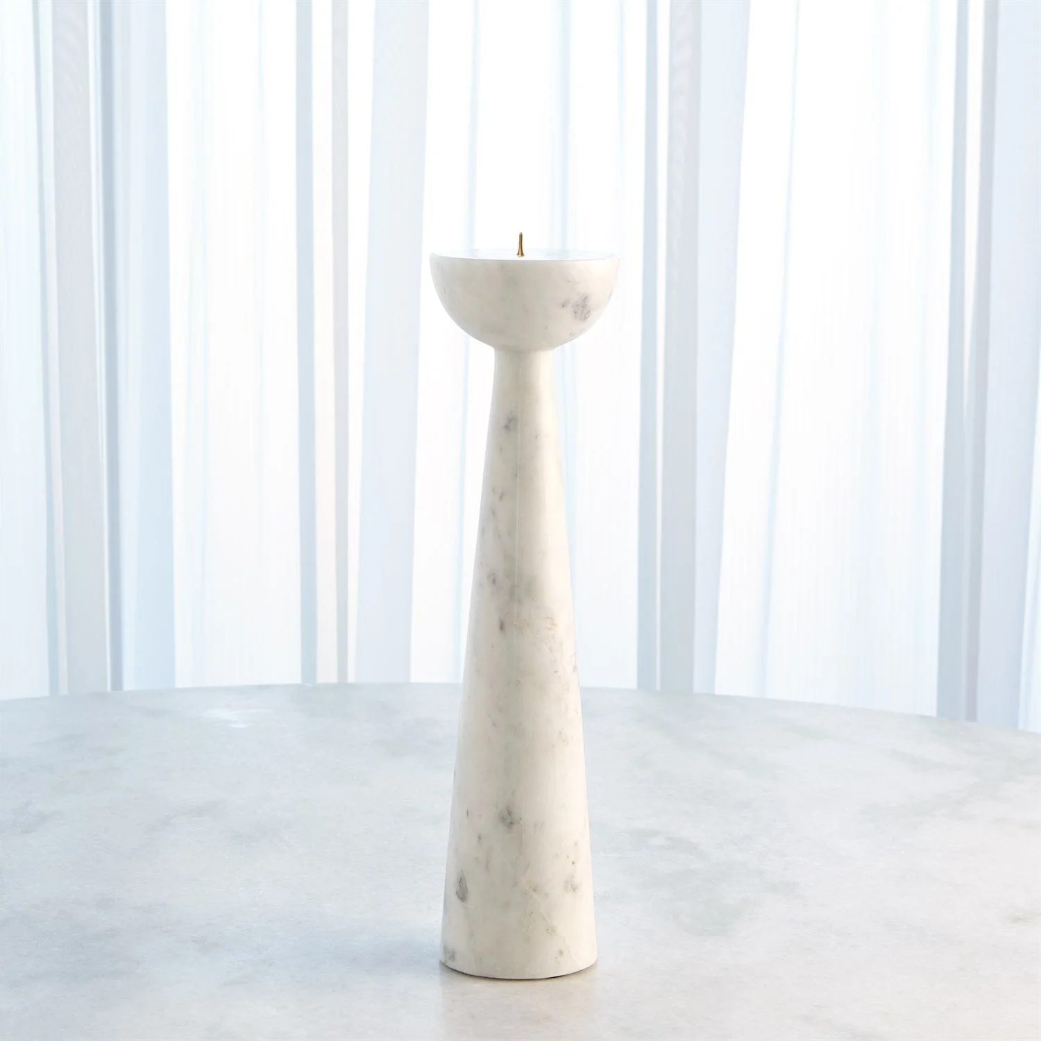 Global Views Round Top Candle Stand - White - Image 10