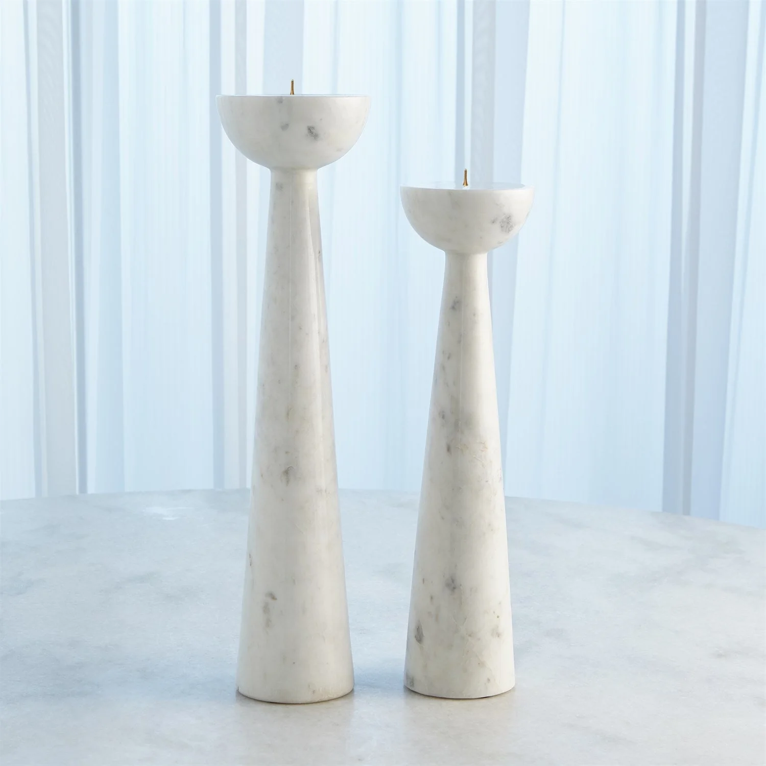 Global Views Round Top Candle Stand - White - Image 4