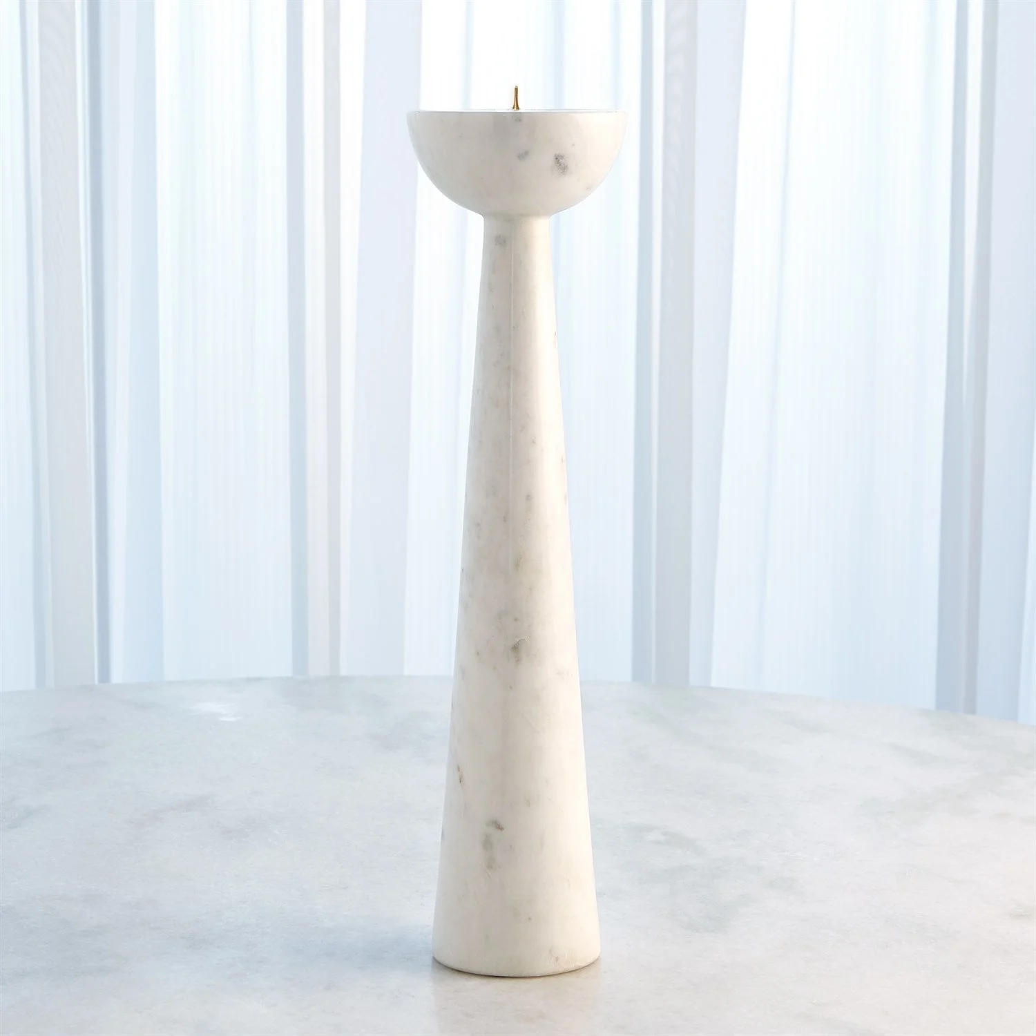 Global Views Round Top Candle Stand - White - Image 8
