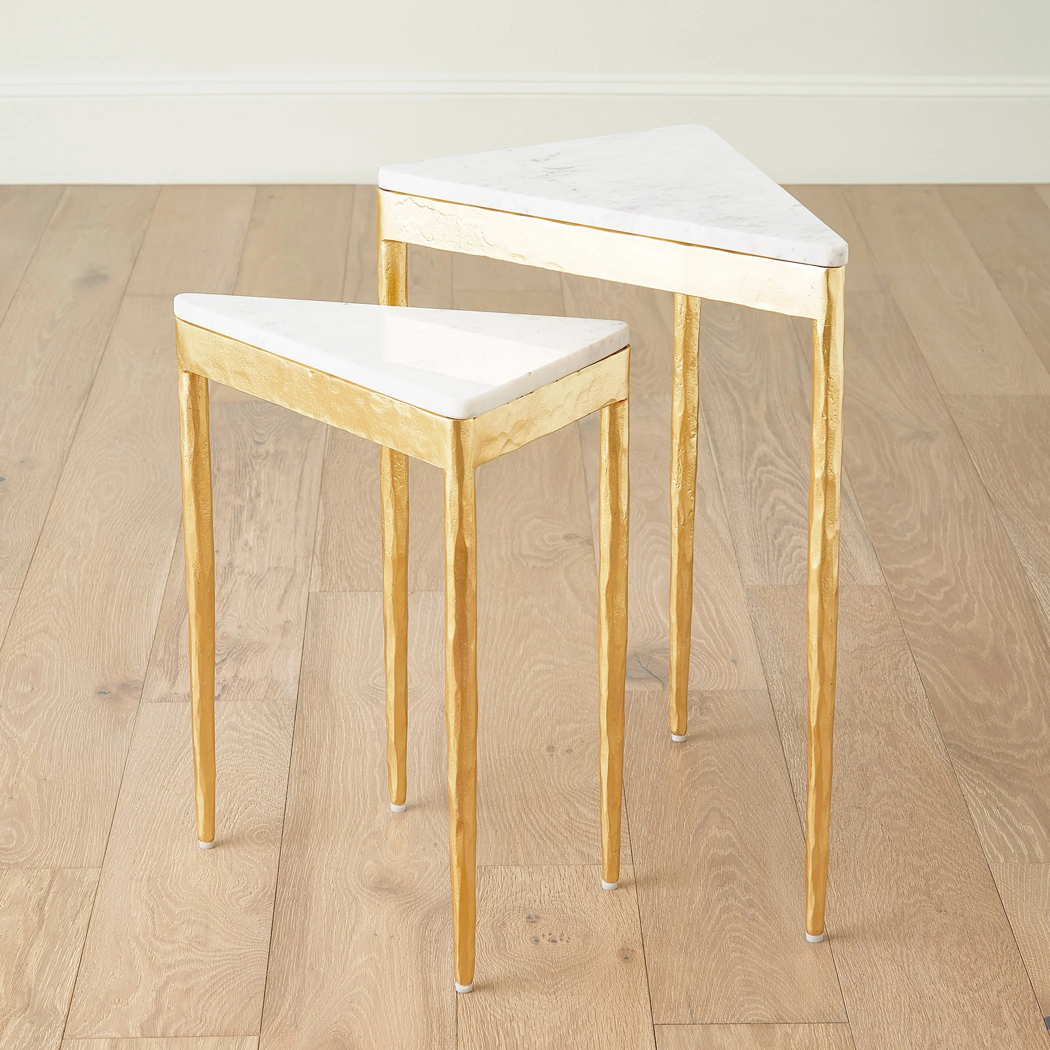 Global Views S/2 Triangular Nesting Tables Gold Leaf - Image 4