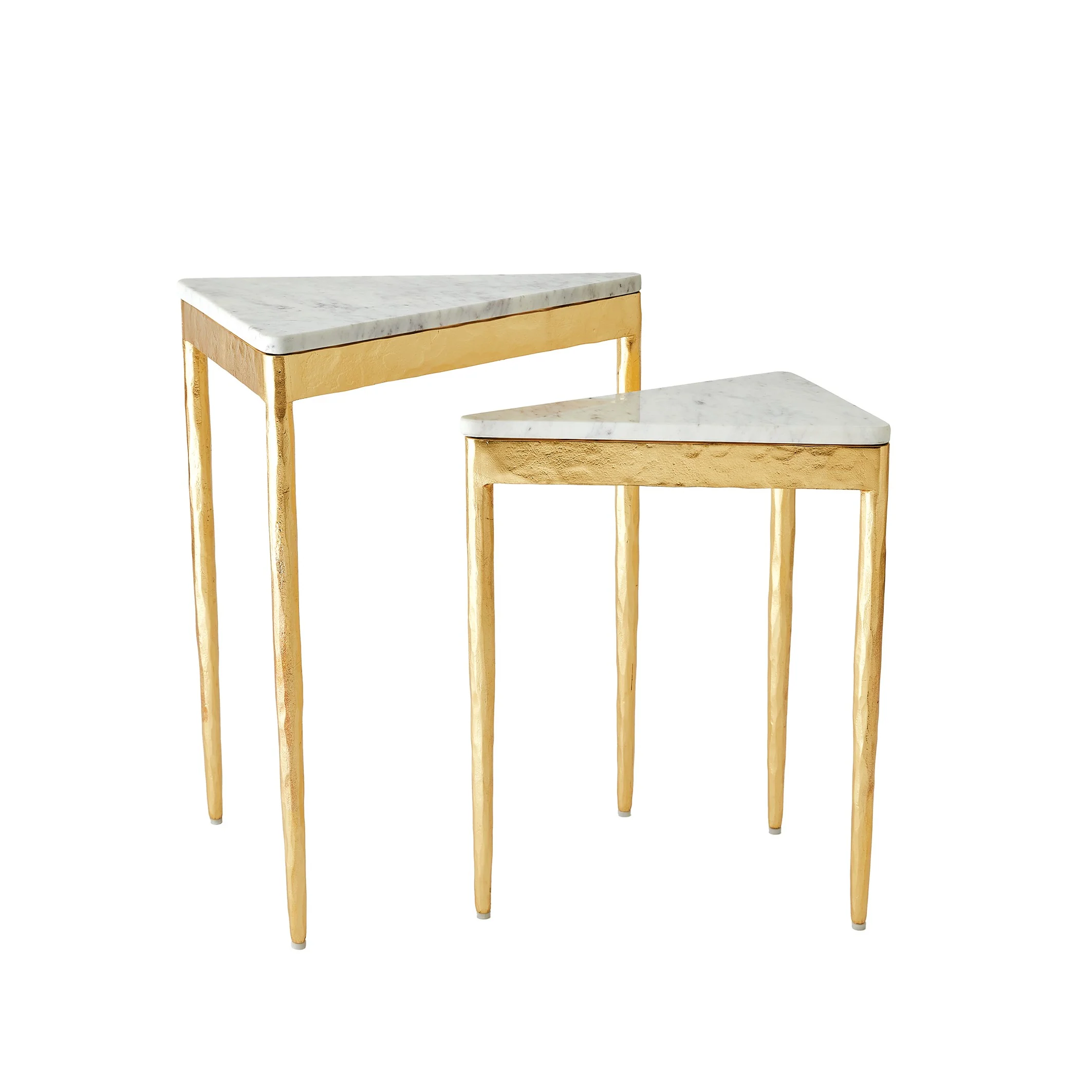 Global Views S/2 Triangular Nesting Tables Gold Leaf - Image 6