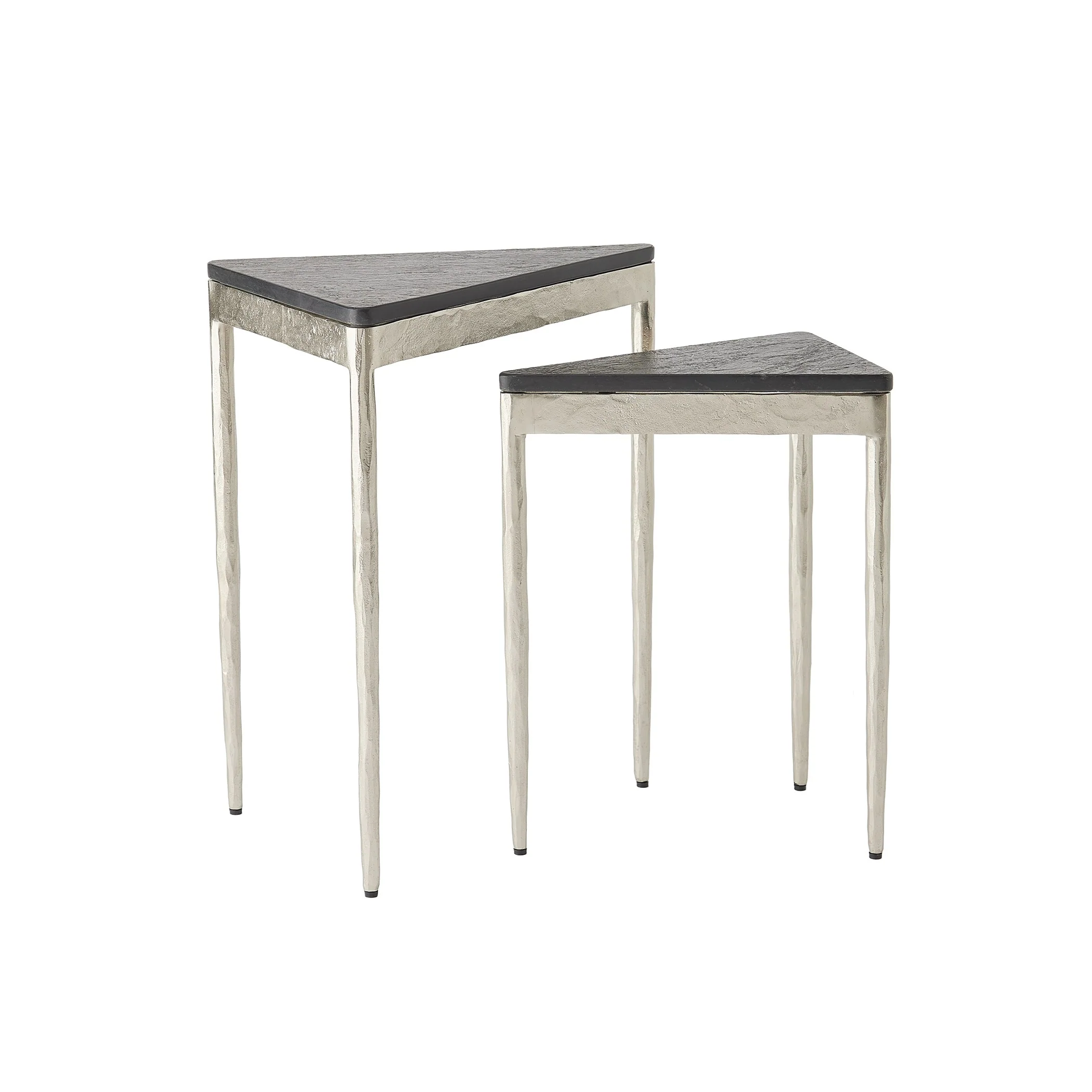 Global Views S/2 Triangular Nesting Tables Nickel - Image 4