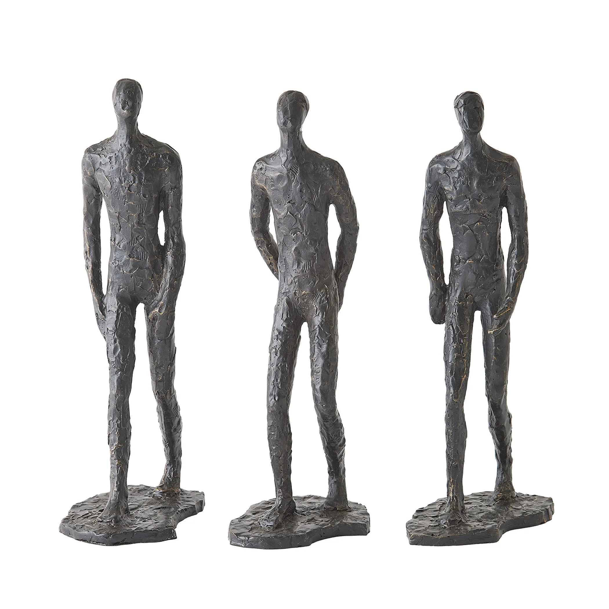 Global Views S/3 Pondering Sculptures Bronze - Image 4
