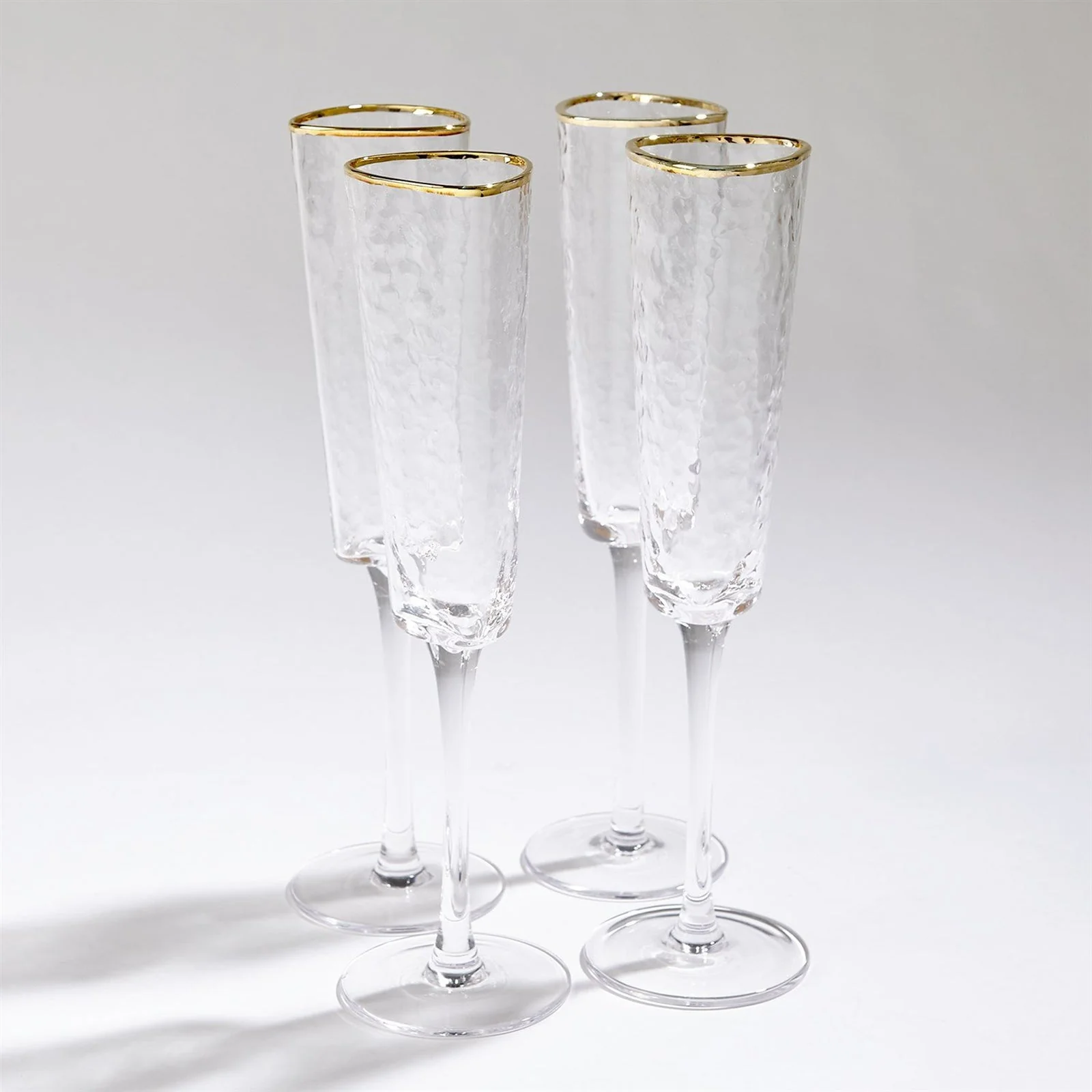 Global Views Hammered Champagne Glasses - Set of 4 - Image 2