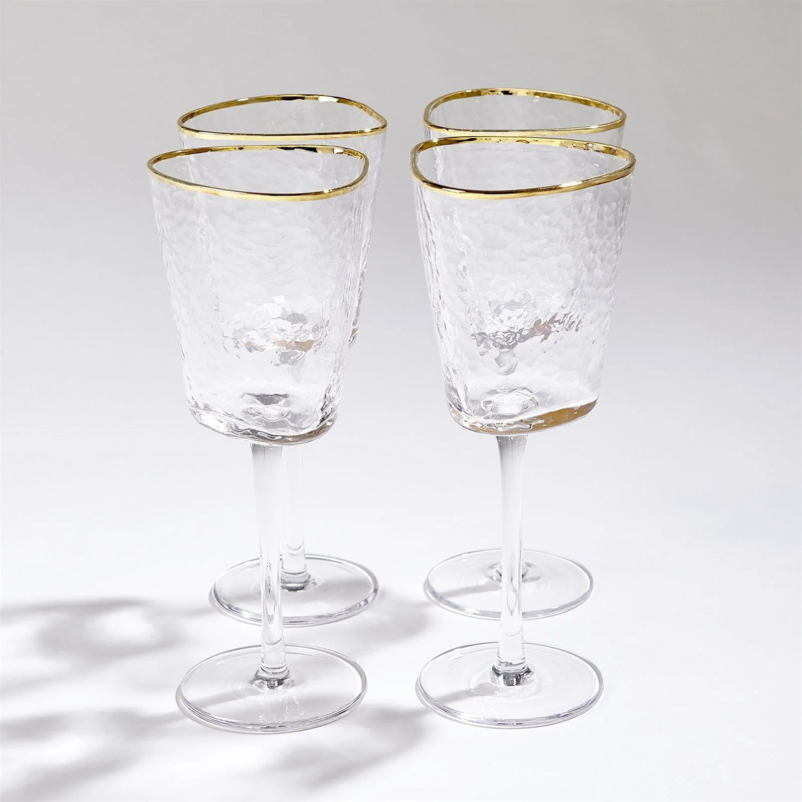 Global Views Hammered Footed Wine Glasses - Set of 4 - Image 2