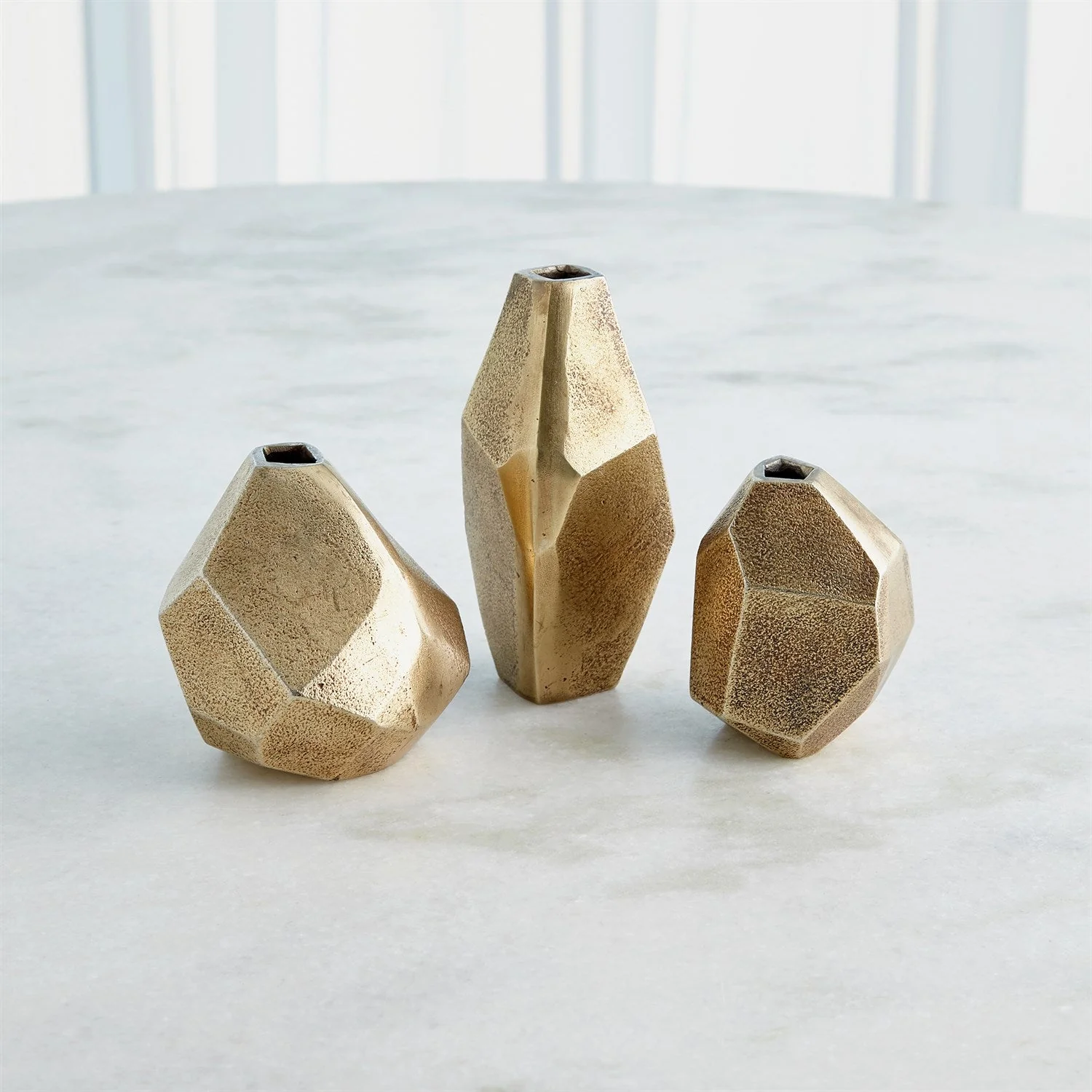 Global Views S Geo Vases - Antique Brass - Image 2