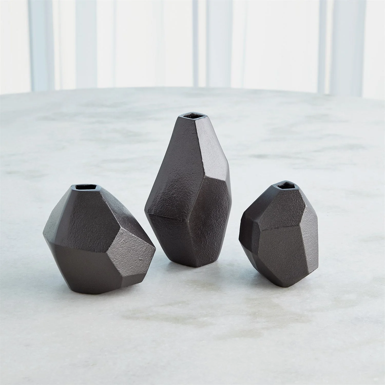 Global Views S Geo Vases - Black Nickel - Image 2
