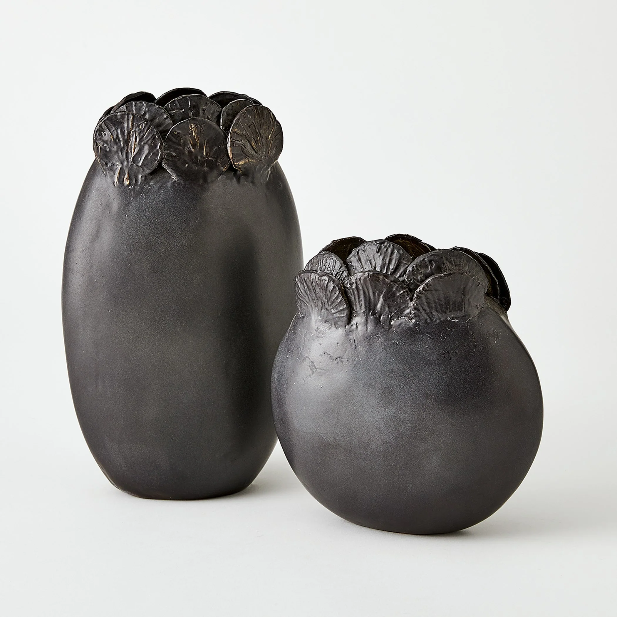 Global Views Sand Dollar Vase Black - Image 2