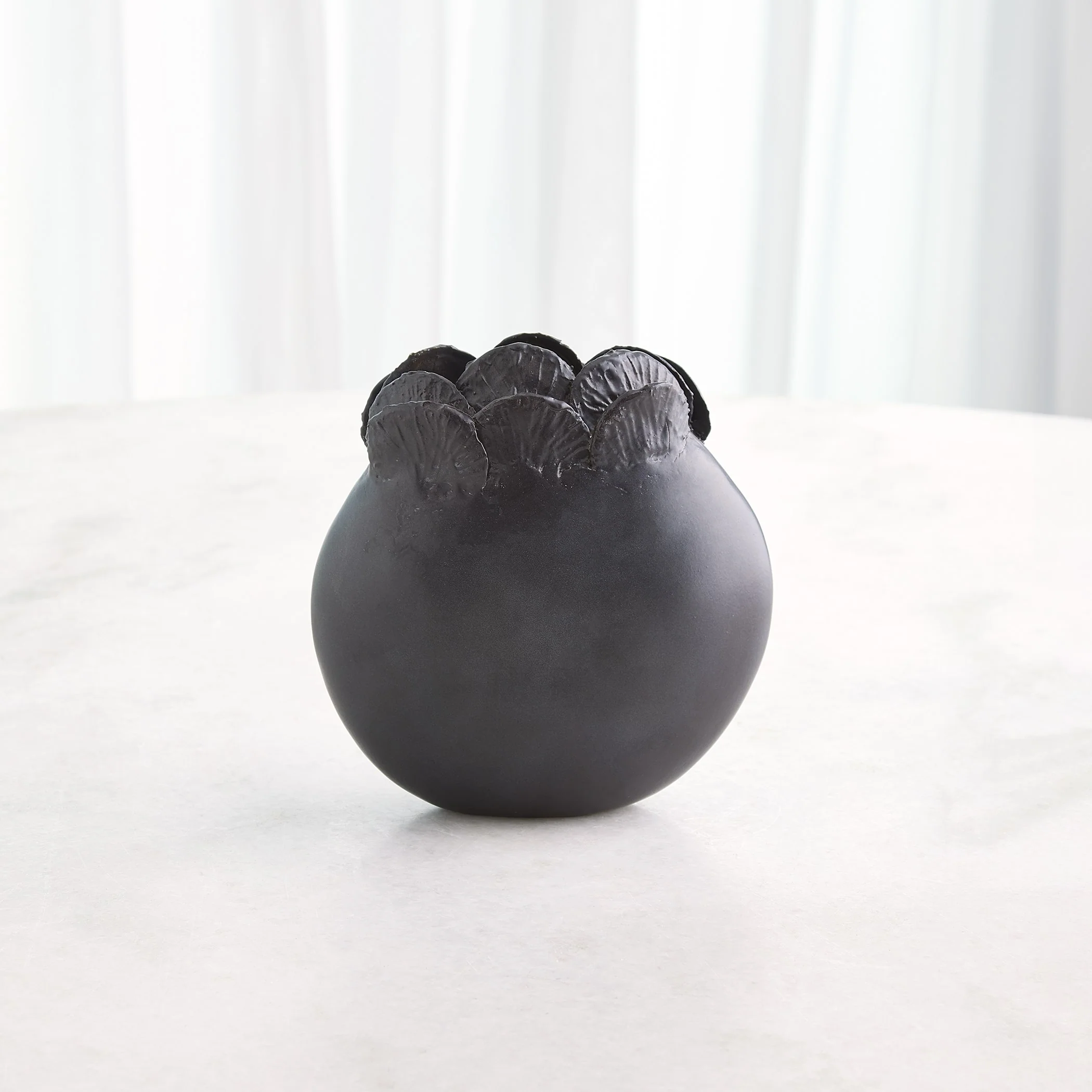 Global Views Sand Dollar Vase Black - Image 3