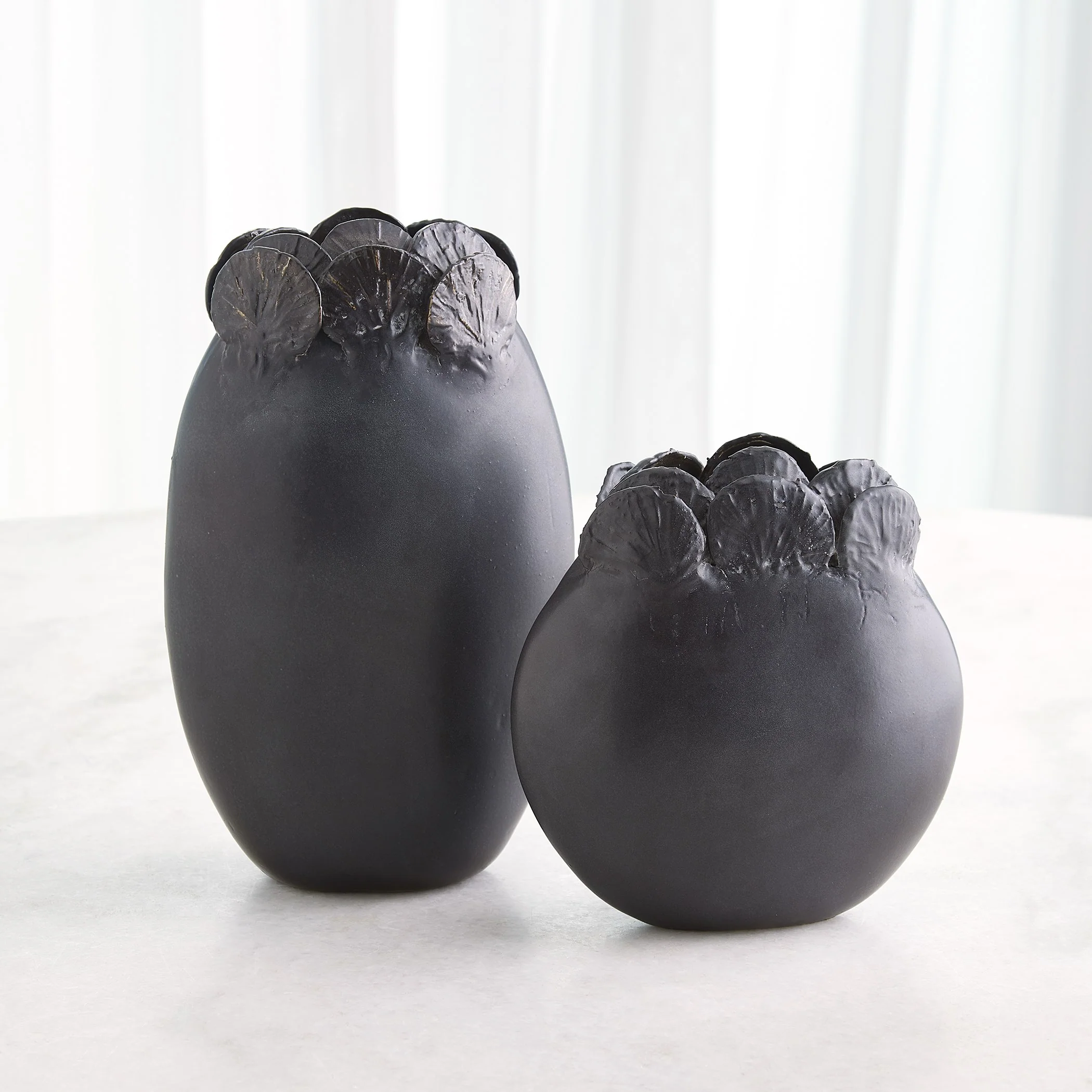 Global Views Sand Dollar Vase Black - Image 5
