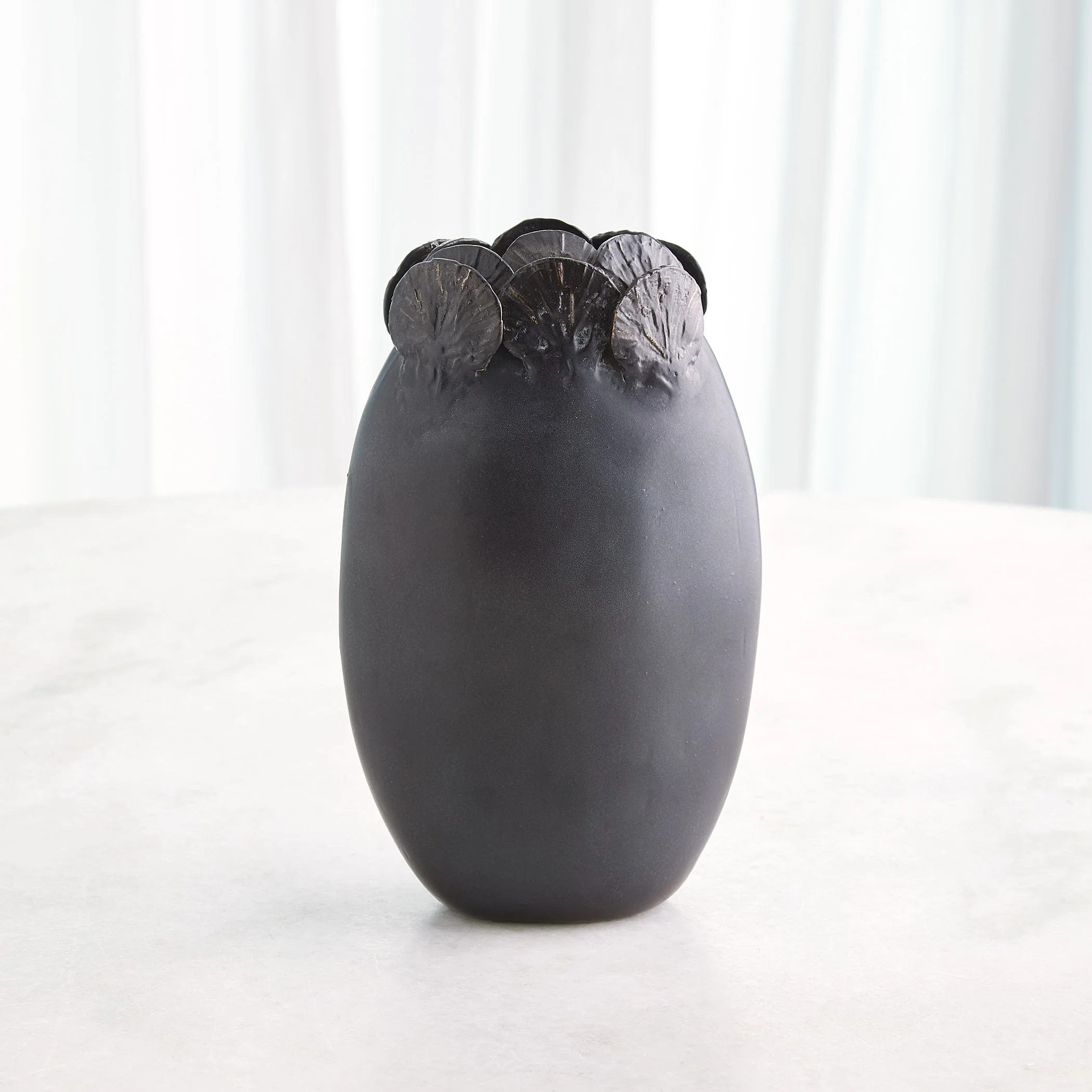 Global Views Sand Dollar Vase Black - Image 9