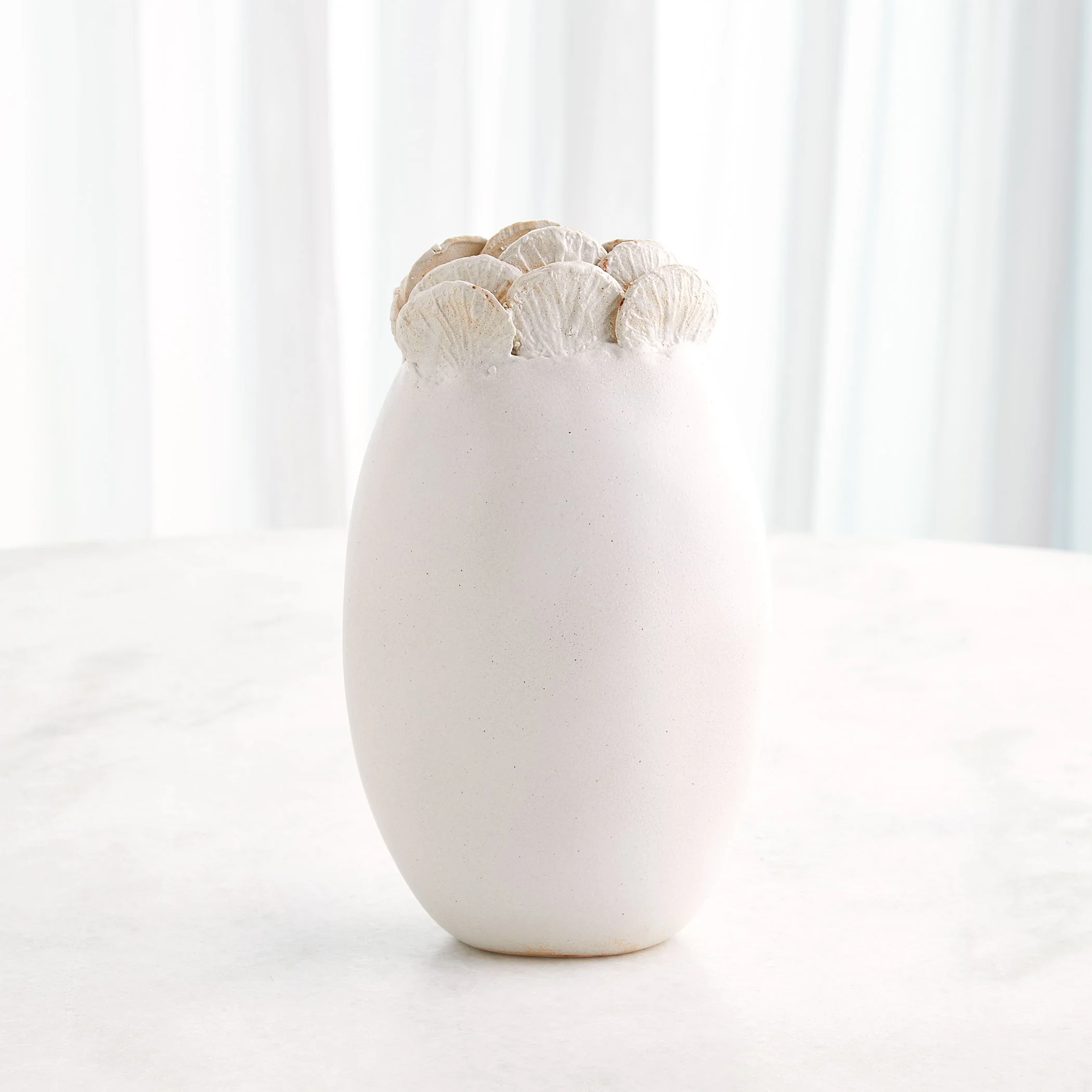 Global Views Sand Dollar Vase White - Image 9