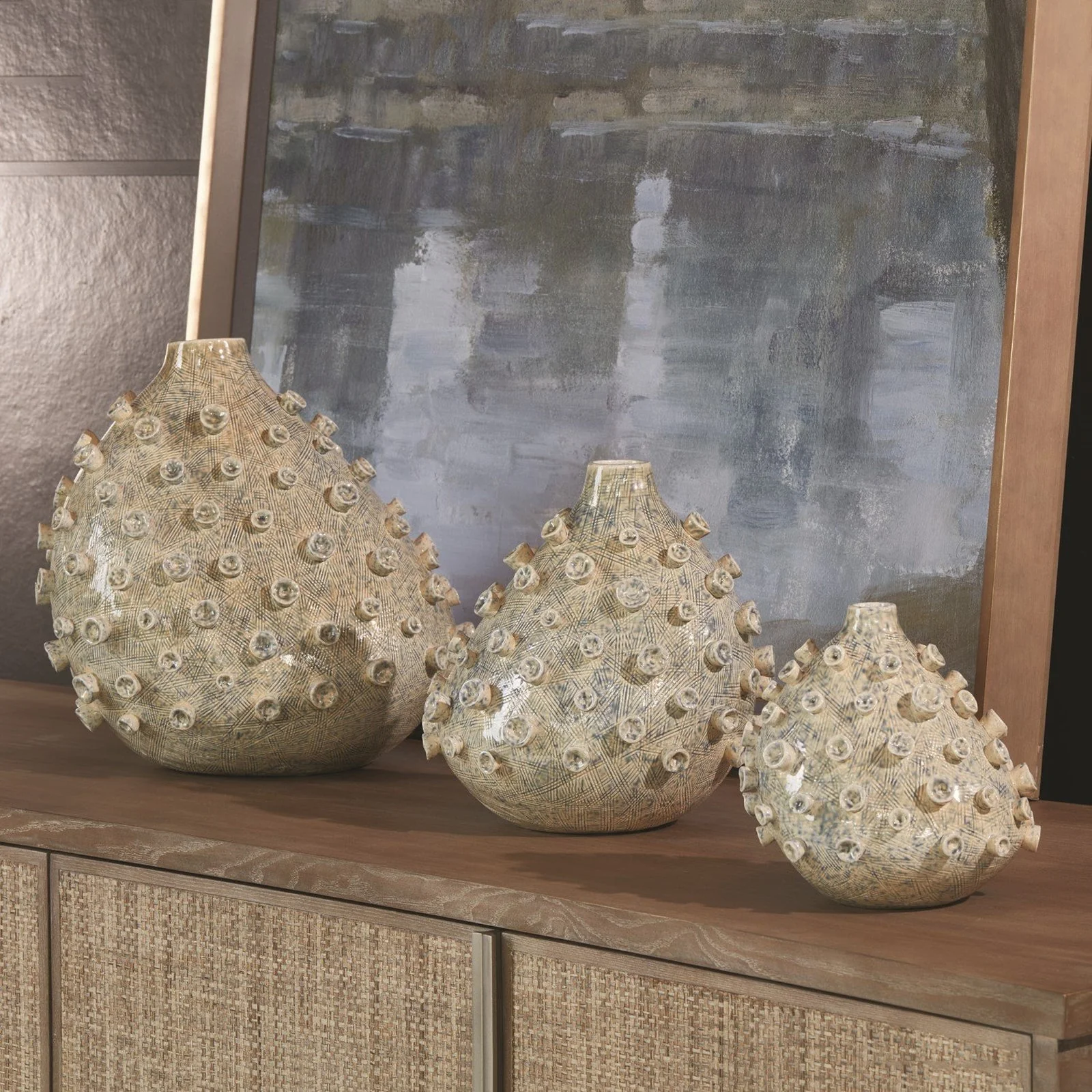Global Views Sea Coral Vase-Blue/Green - Image 5