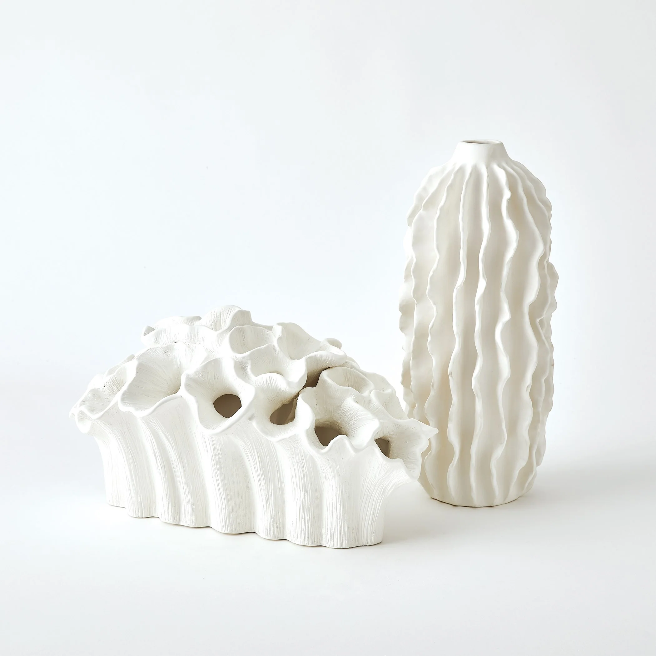 Global Views Sea Ribbons Vase Matte White - Image 2