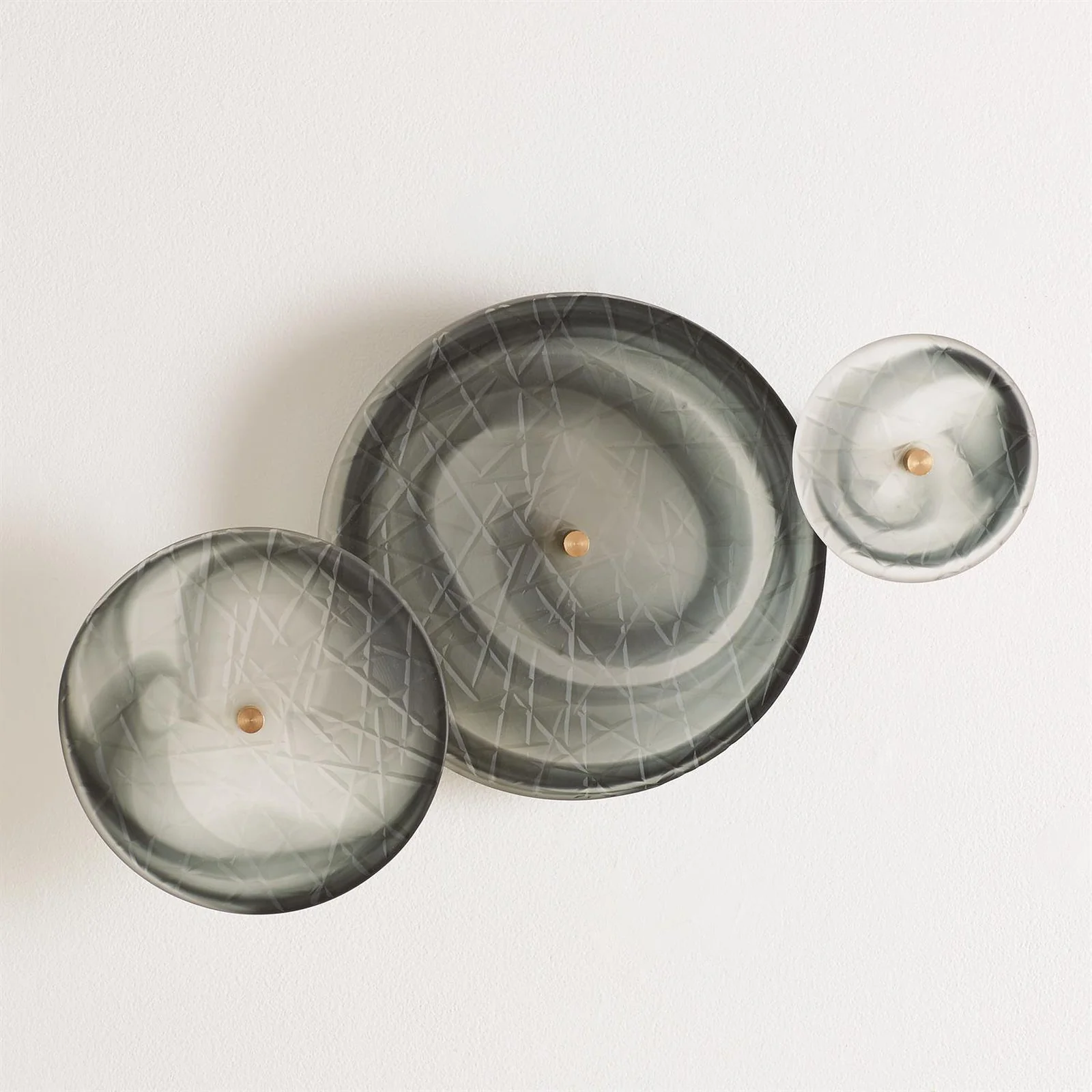 Global Views Set of 3 Crosshatched Wall Discs - Image 2