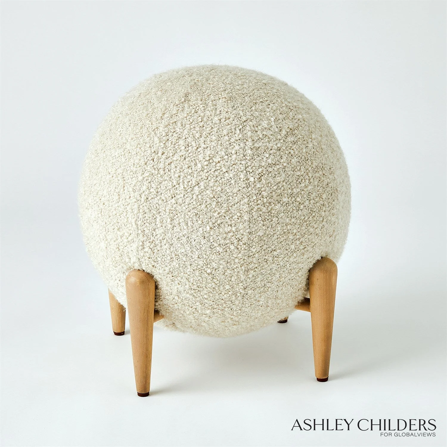 Global Views Shearling Ball Stool by Ashley Childers - Image 6