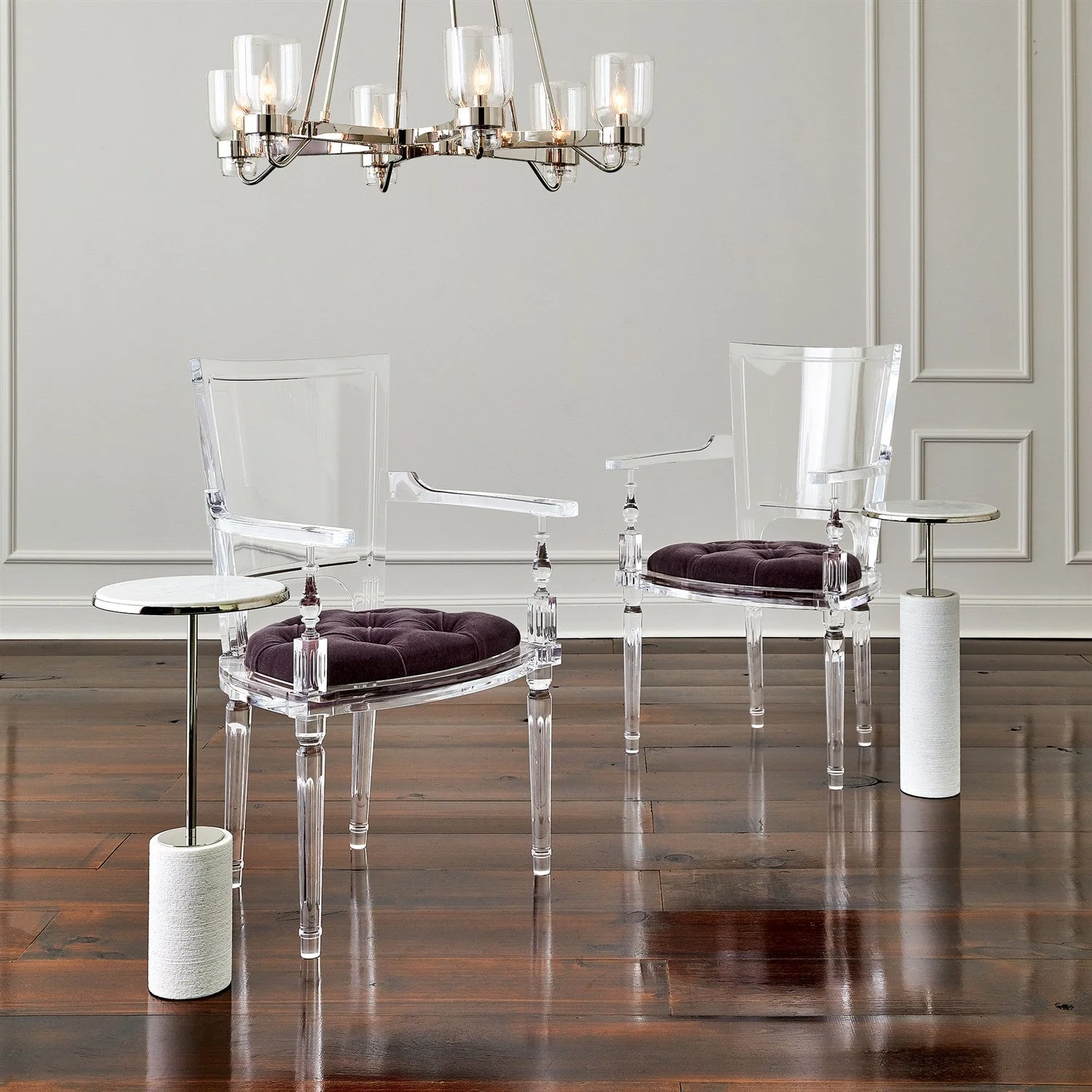 Global Views Six Light Chandelier - Shiny Brass Clearance - Image 3
