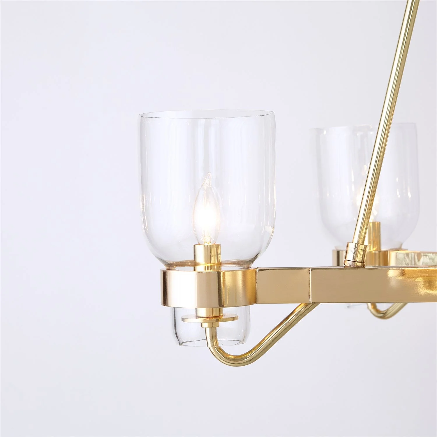 Global Views Six Light Chandelier - Shiny Brass Clearance - Image 5