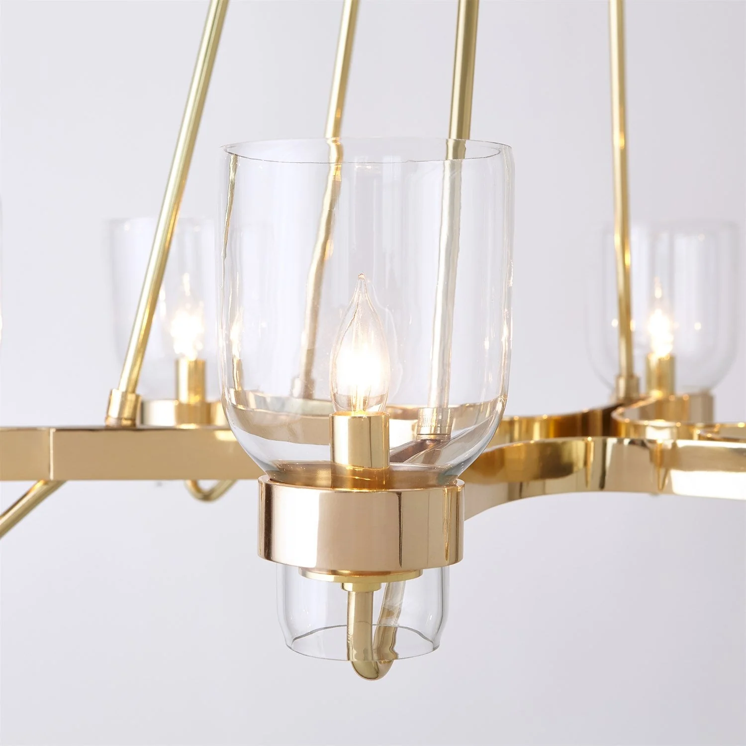 Global Views Six Light Chandelier - Shiny Brass Clearance - Image 6