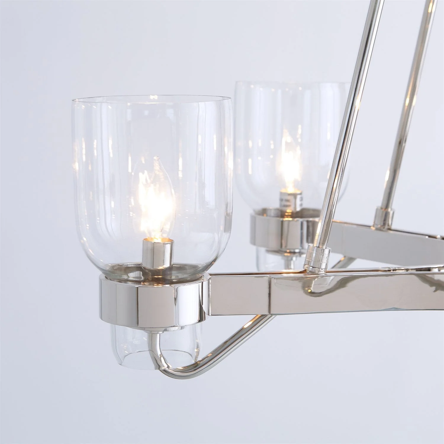 Global Views Six Light Chandelier - Shiny Nickel Clearance - Image 2