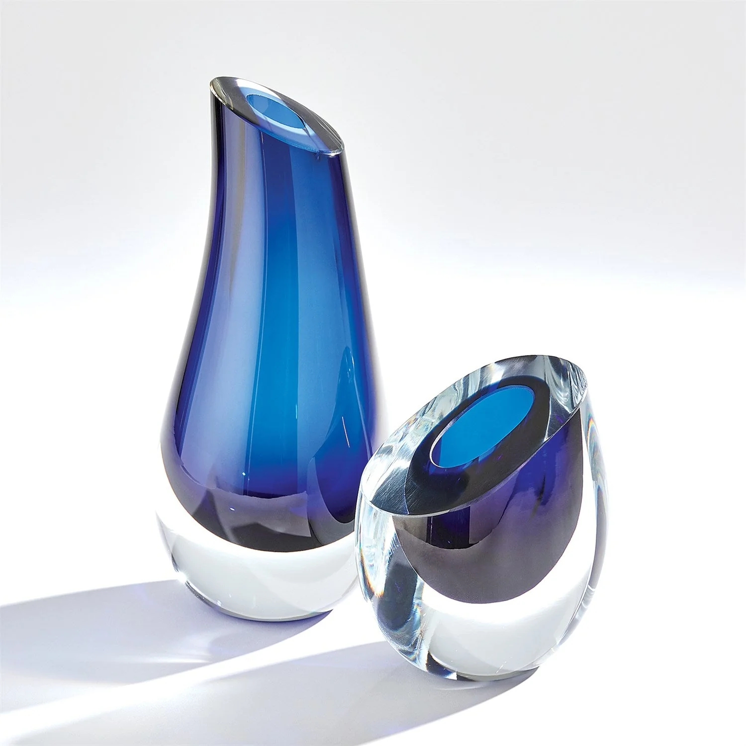 Global Views Slant Vase - Blue - Image 2