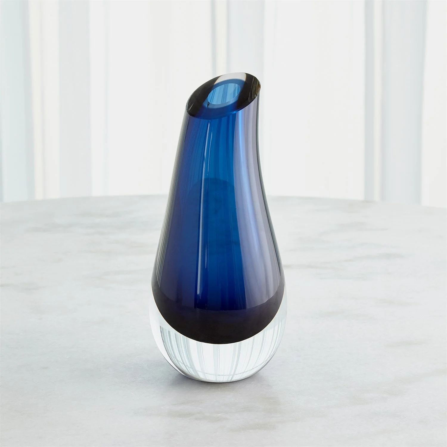 Global Views Slant Vase - Blue - Image 3
