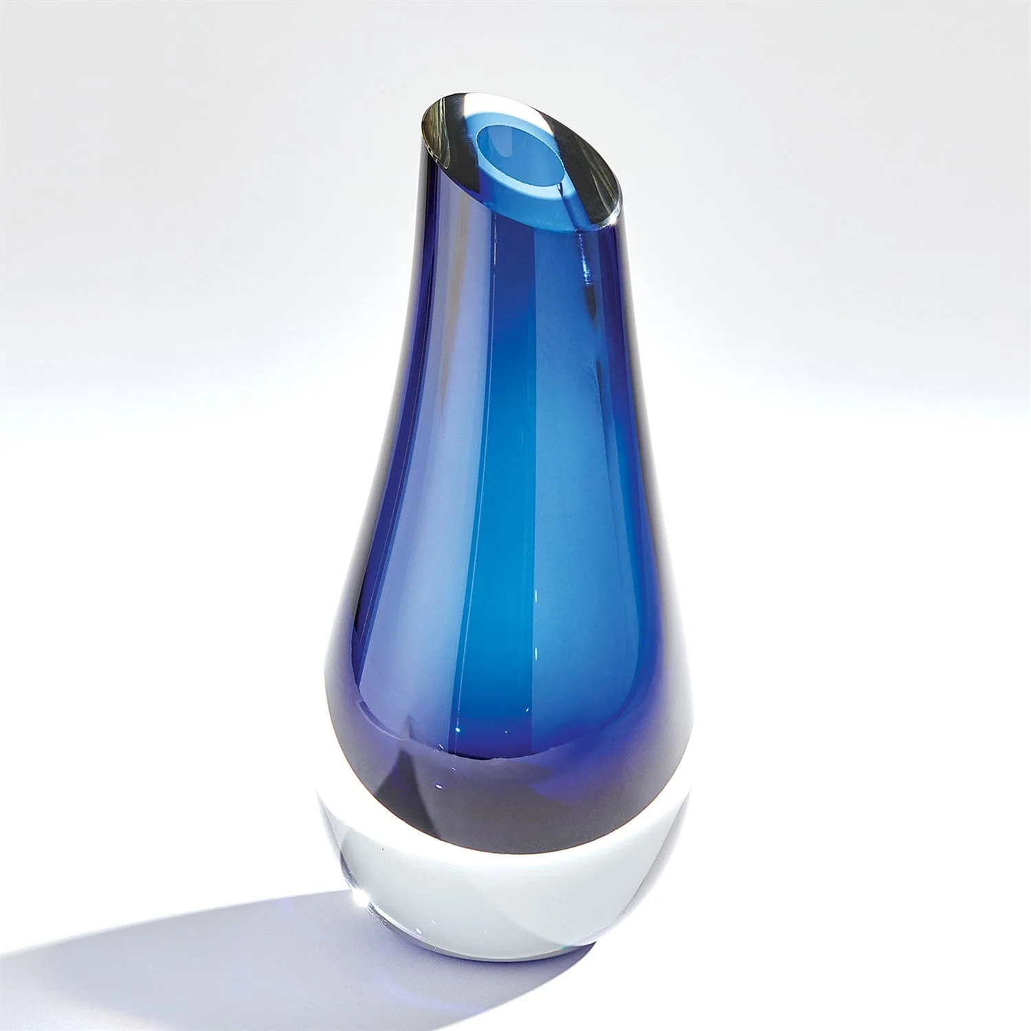 Global Views Slant Vase - Blue - Image 4