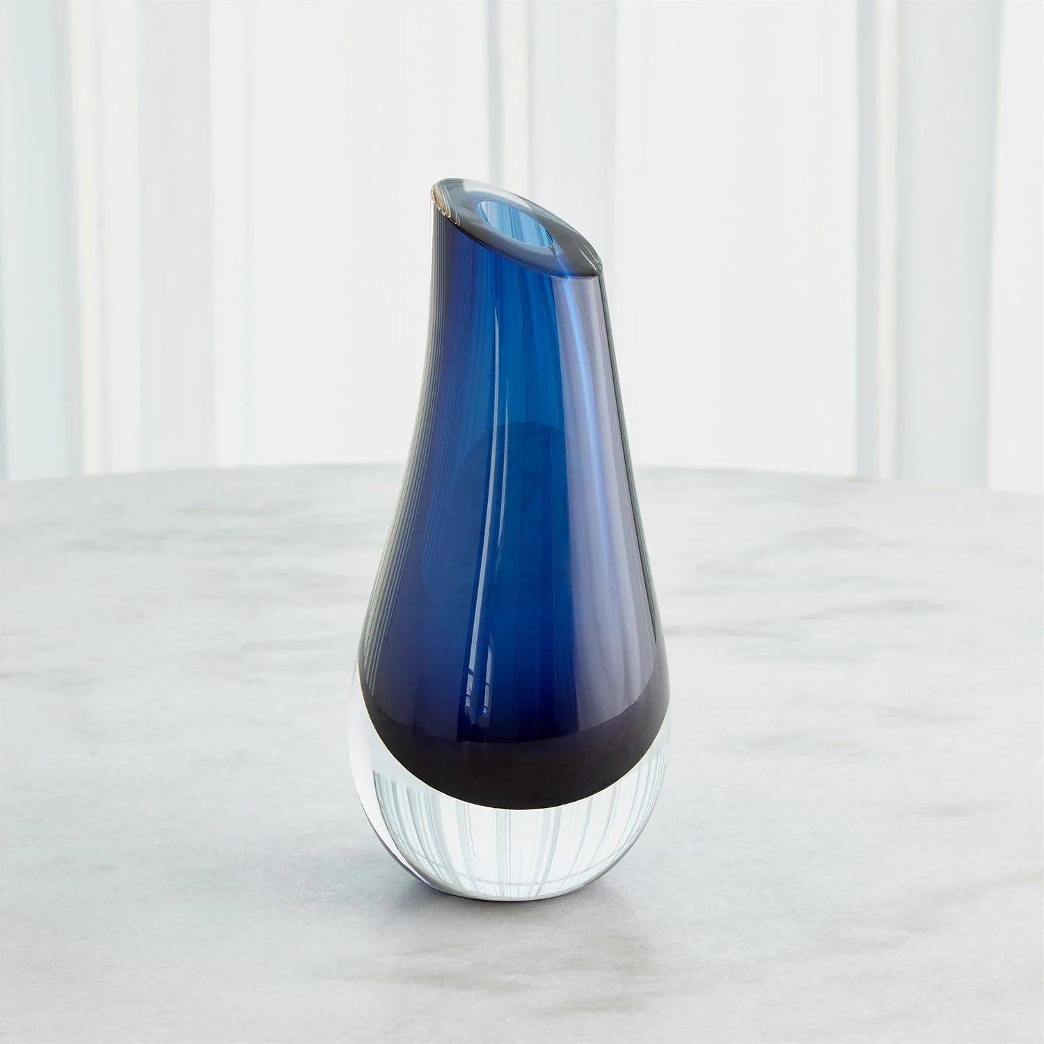 Global Views Slant Vase - Blue - Image 5