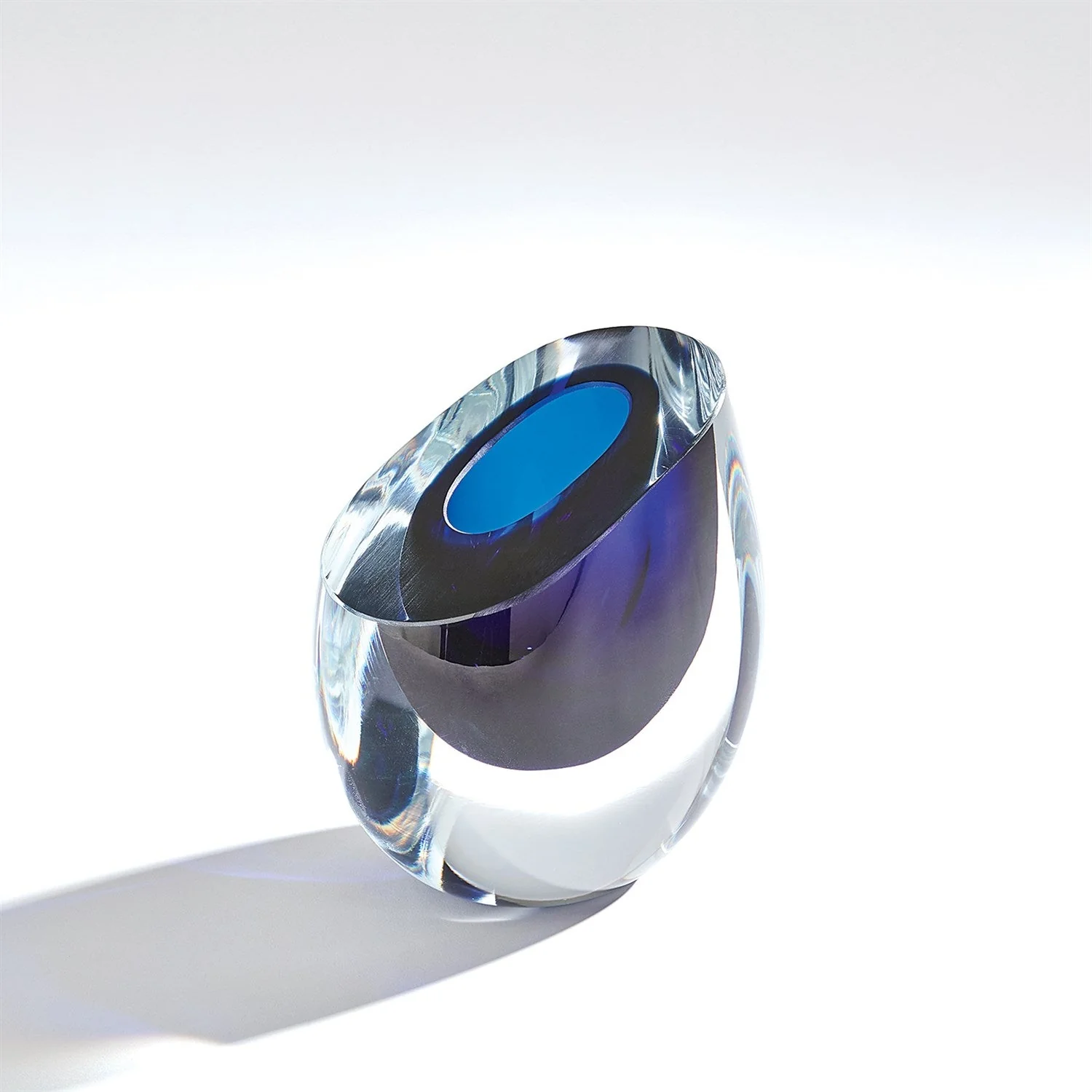 Global Views Slant Vase - Blue - Image 6