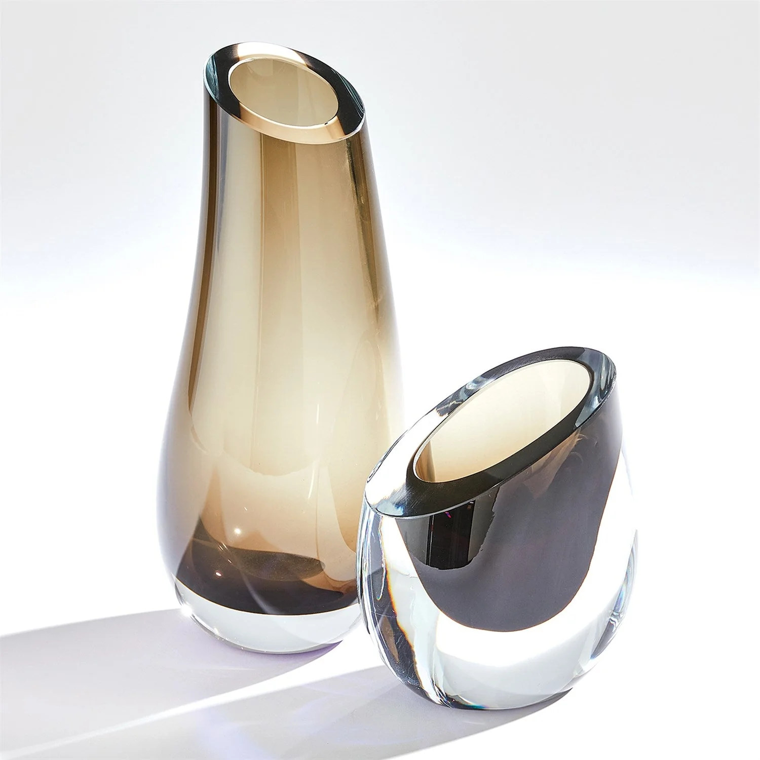 Global Views Slant Vase - Smoke - Image 2